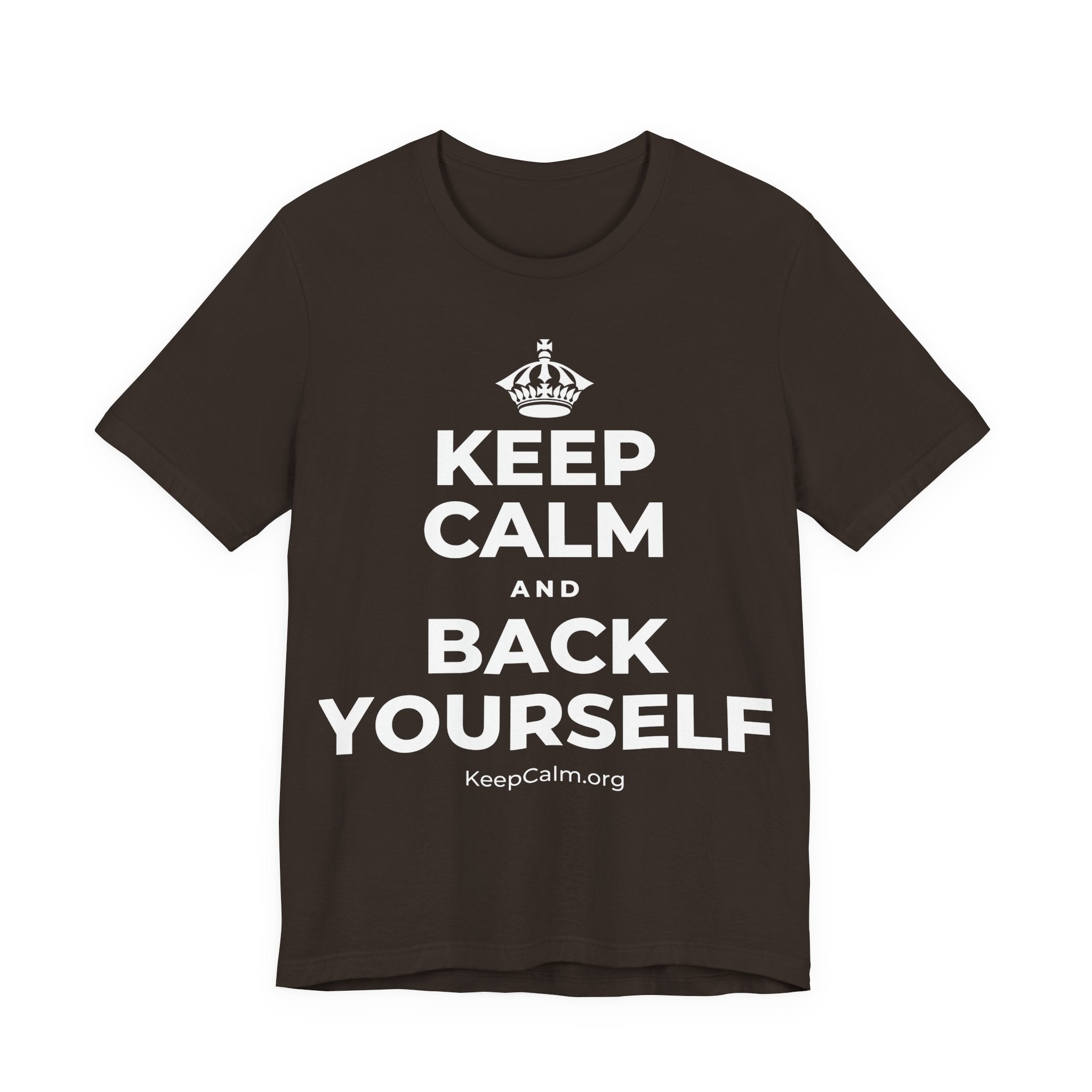 KEEP CALM AND BACK YOURSELF T-Shirt (Soft Cream–Heather Mauve)