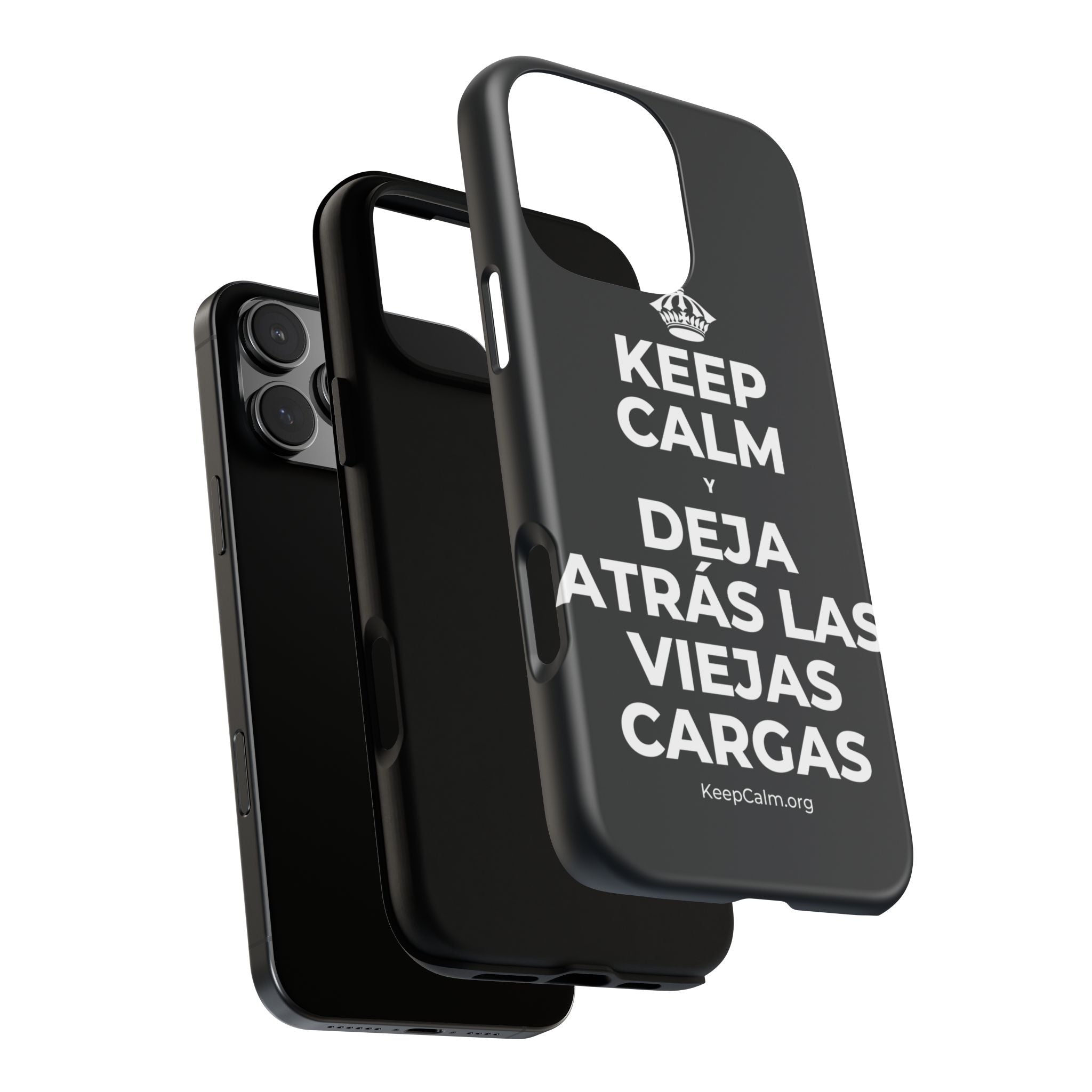 KEEP CALM Y DEJA ATRÁS LAS VIEJAS CARGAS Phone Case (Dark)