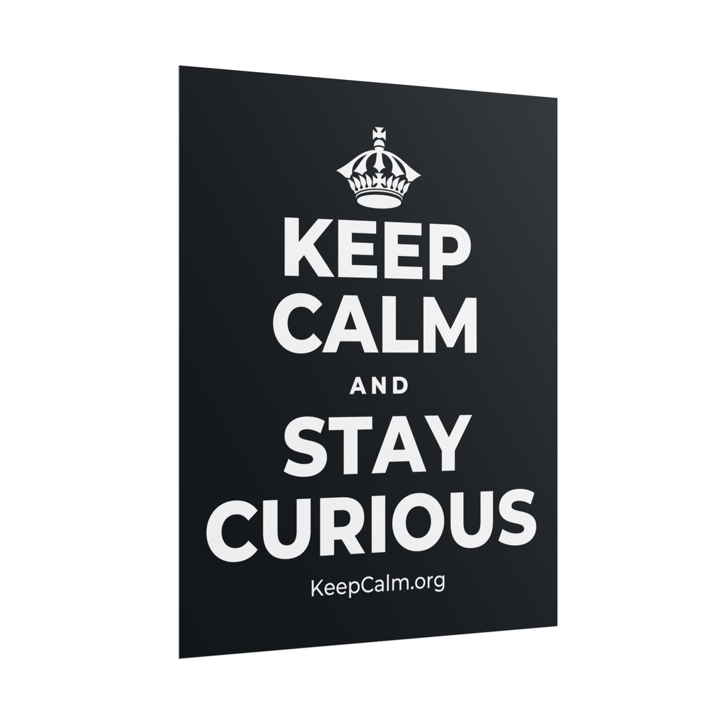 KEEP CALM AND STAY CURIOUS Poster (Dark)