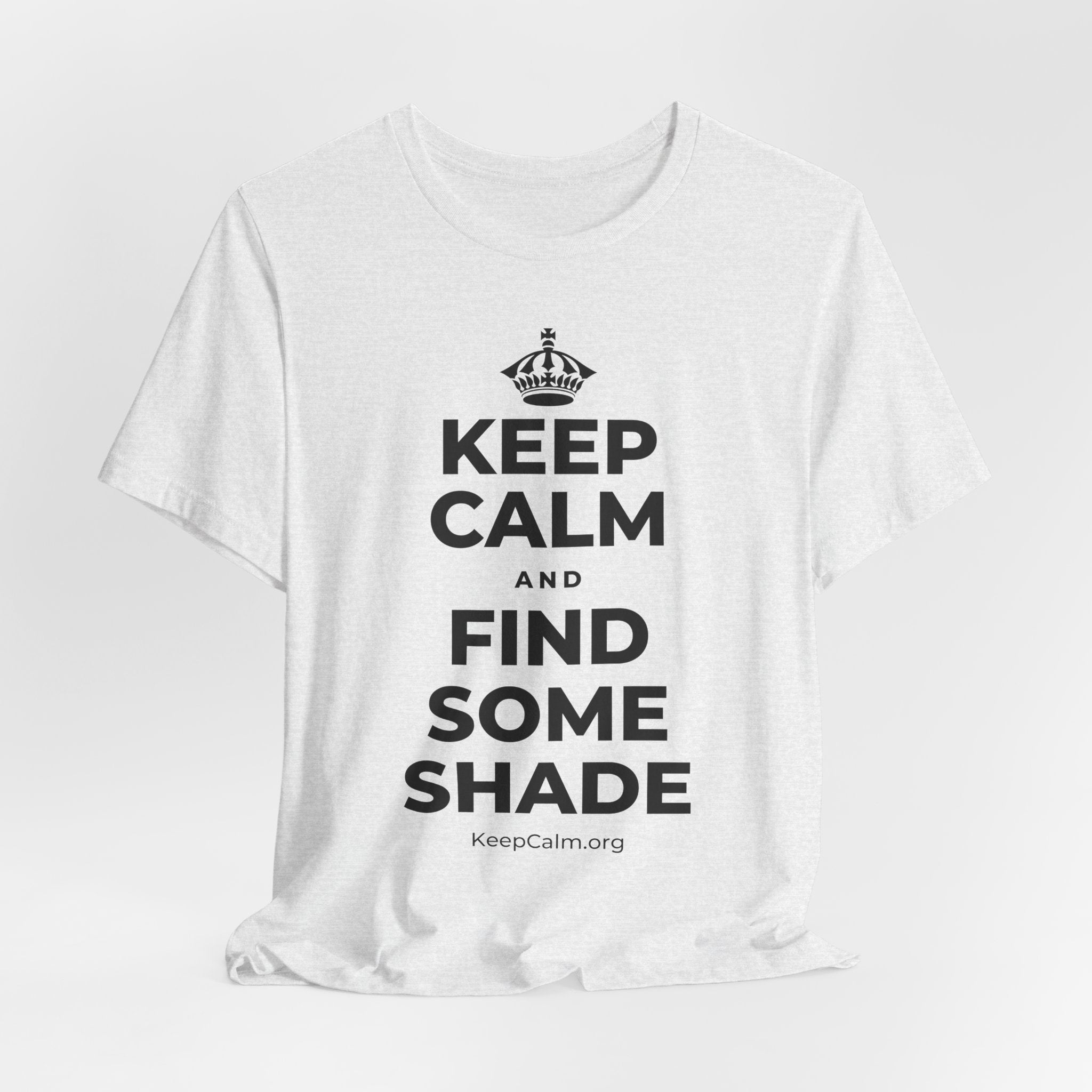KEEP CALM AND FIND SOME SHADE T-Shirt (Soft Cream–Heather Mauve)