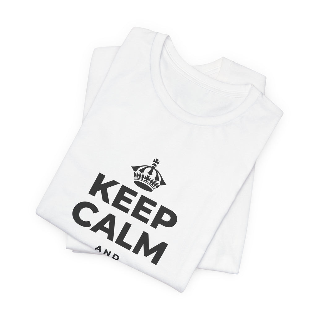 KEEP CALM AND LET LOVE FLOW T-Shirt (White–Asphalt)