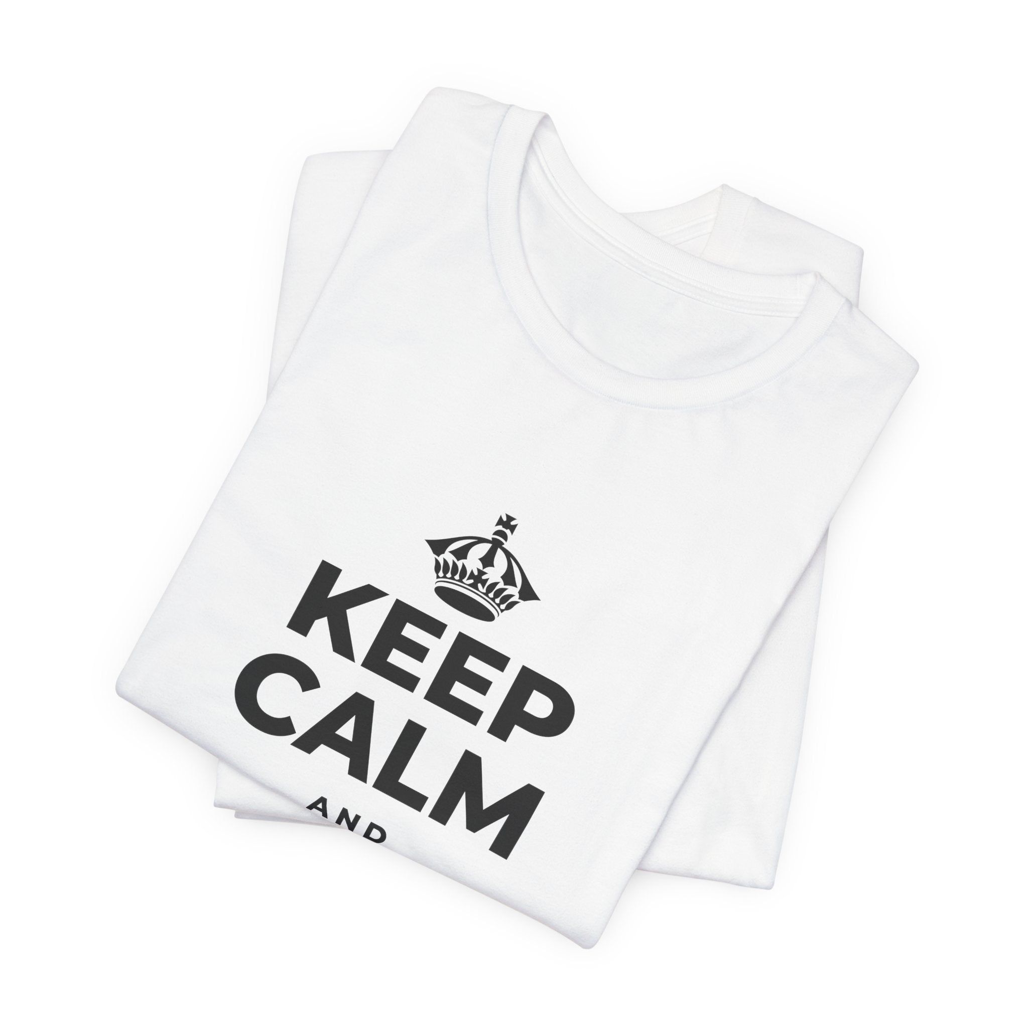 KEEP CALM AND LET LOVE FLOW T-Shirt (White–Asphalt)