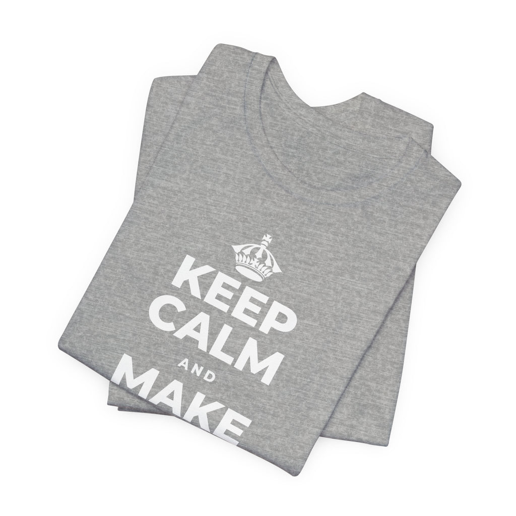 KEEP CALM AND MAKE SPACE TO BREATHE T-Shirt (White–Asphalt)