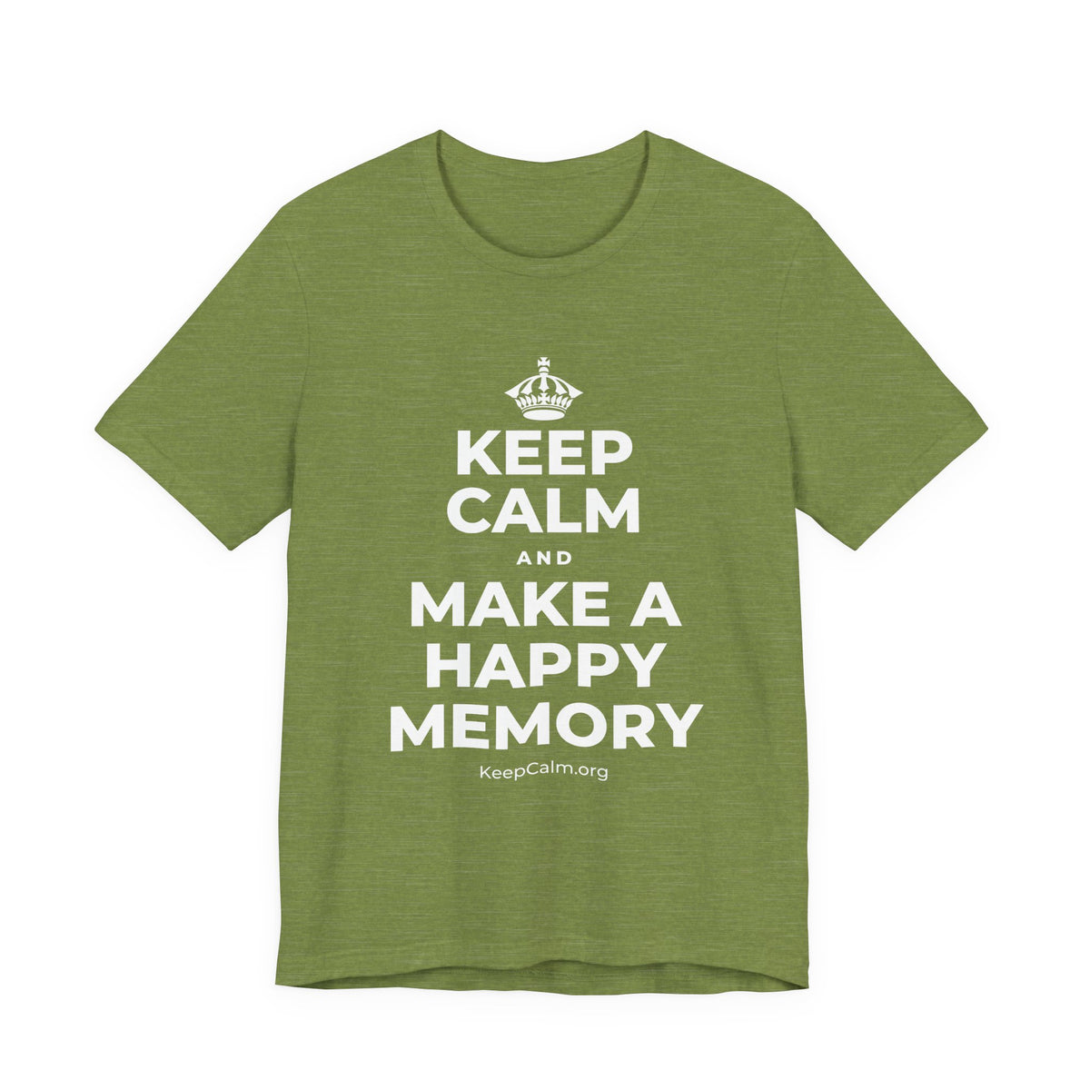 KEEP CALM AND MAKE A HAPPY MEMORY T-Shirt (Baby Blue–Silver)