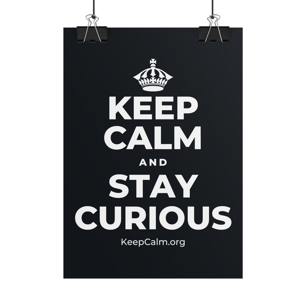 KEEP CALM AND STAY CURIOUS Poster (Dark)