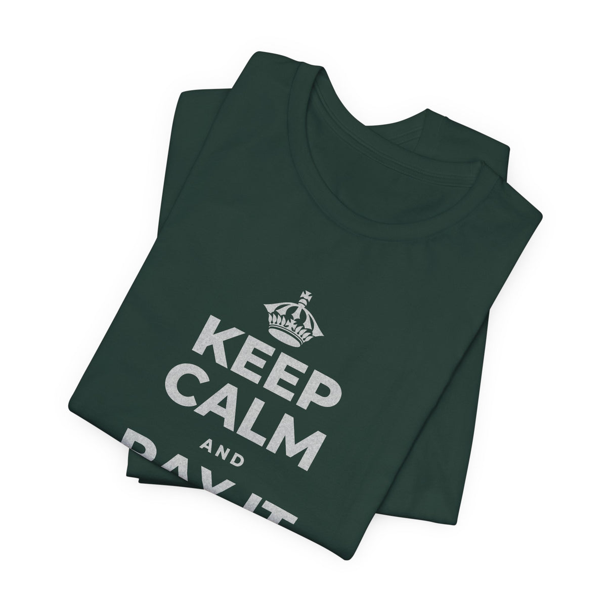 KEEP CALM AND PAY IT FORWARD T-Shirt (White–Asphalt)