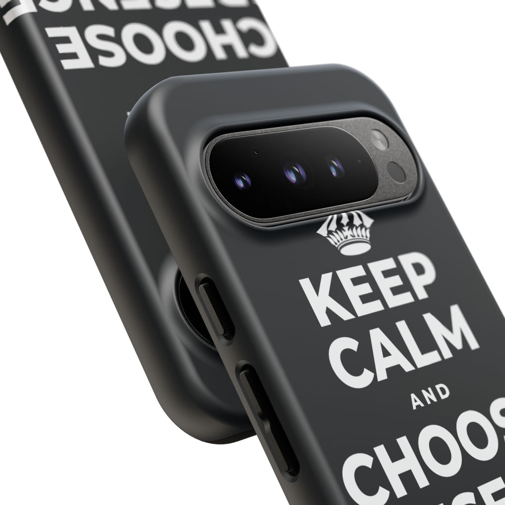 KEEP CALM AND CHOOSE PRESENCE OVER PRESENTS Phone Case (Dark)
