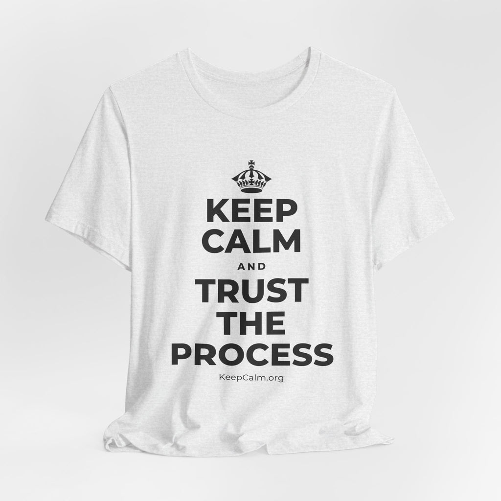 KEEP CALM AND TRUST THE PROCESS T-Shirt (Soft Cream–Heather Mauve)
