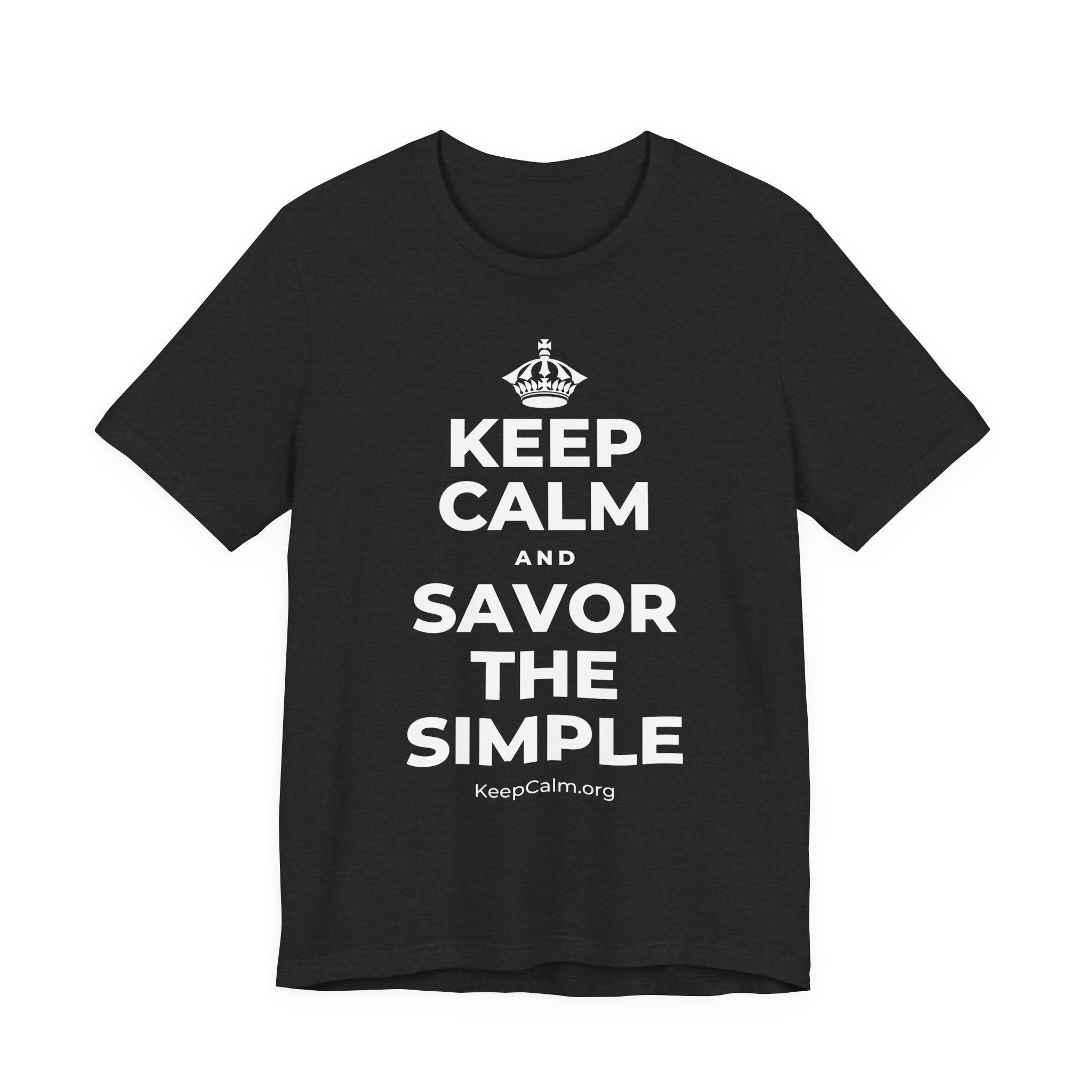 KEEP CALM AND SAVOR THE SIMPLE T-Shirt (Soft Cream–Heather Mauve)