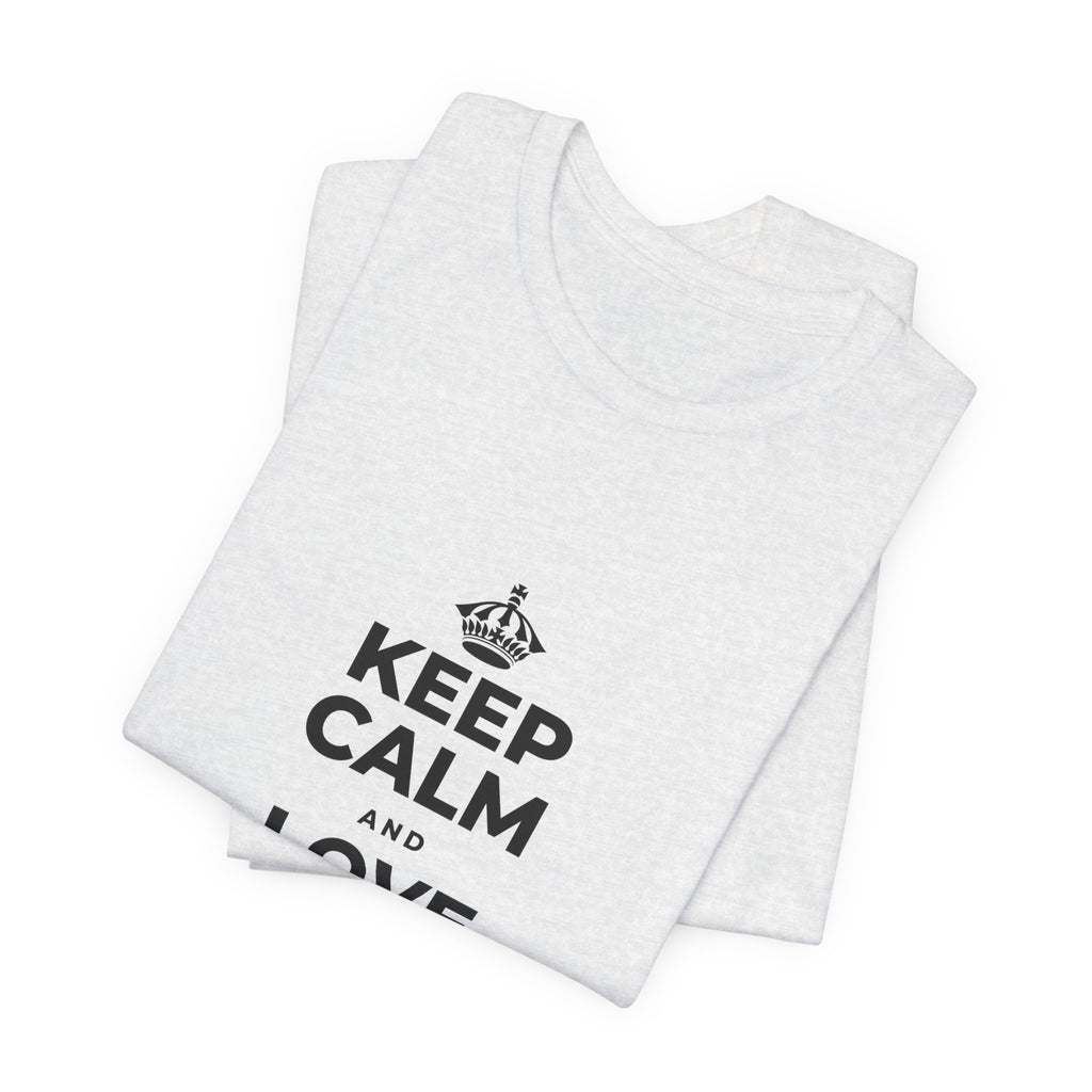 KEEP CALM AND LOVE WITHOUT POSSESSION T-Shirt (Soft Cream–Heather Mauve)