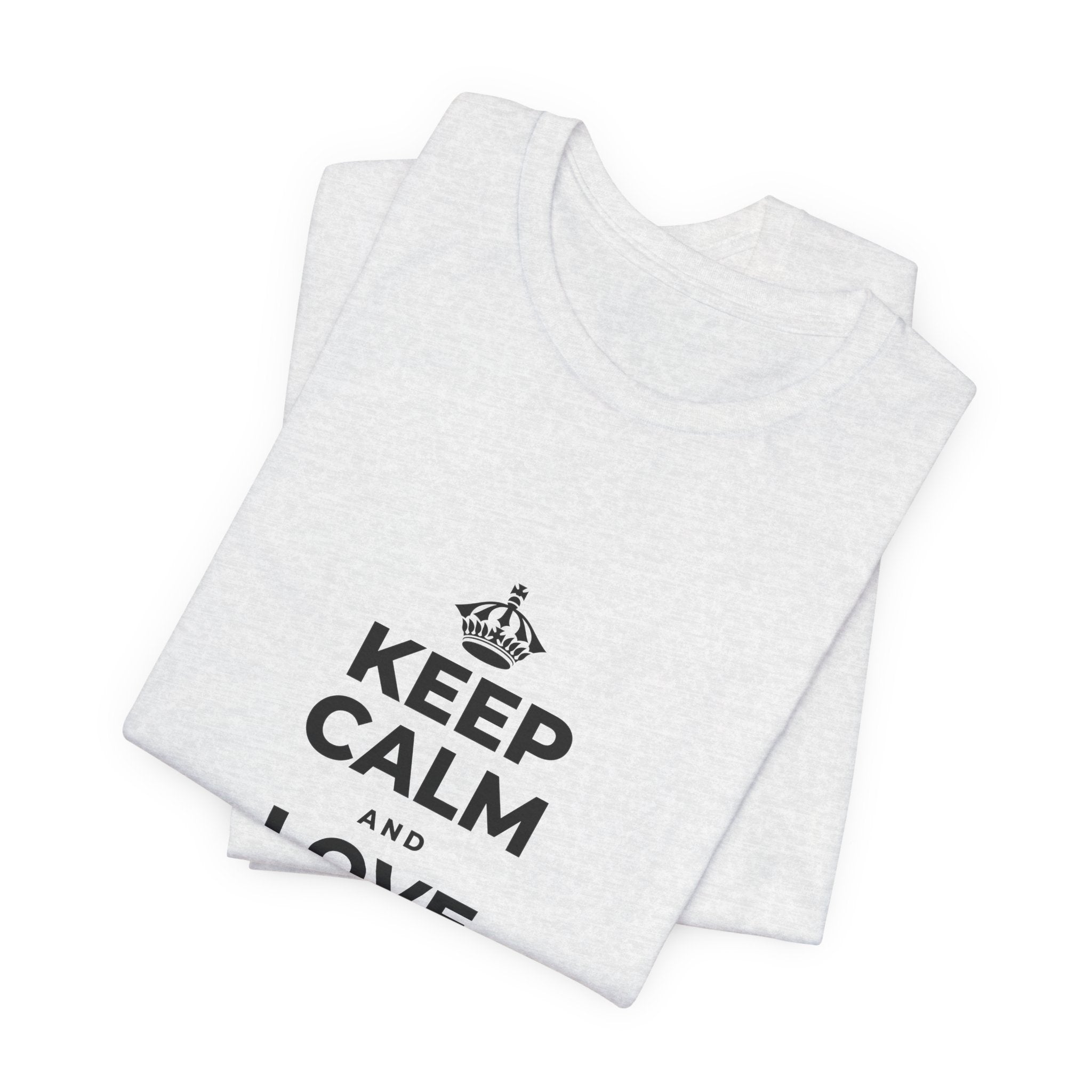KEEP CALM AND LOVE WITHOUT POSSESSION T-Shirt (Soft Cream–Heather Mauve)