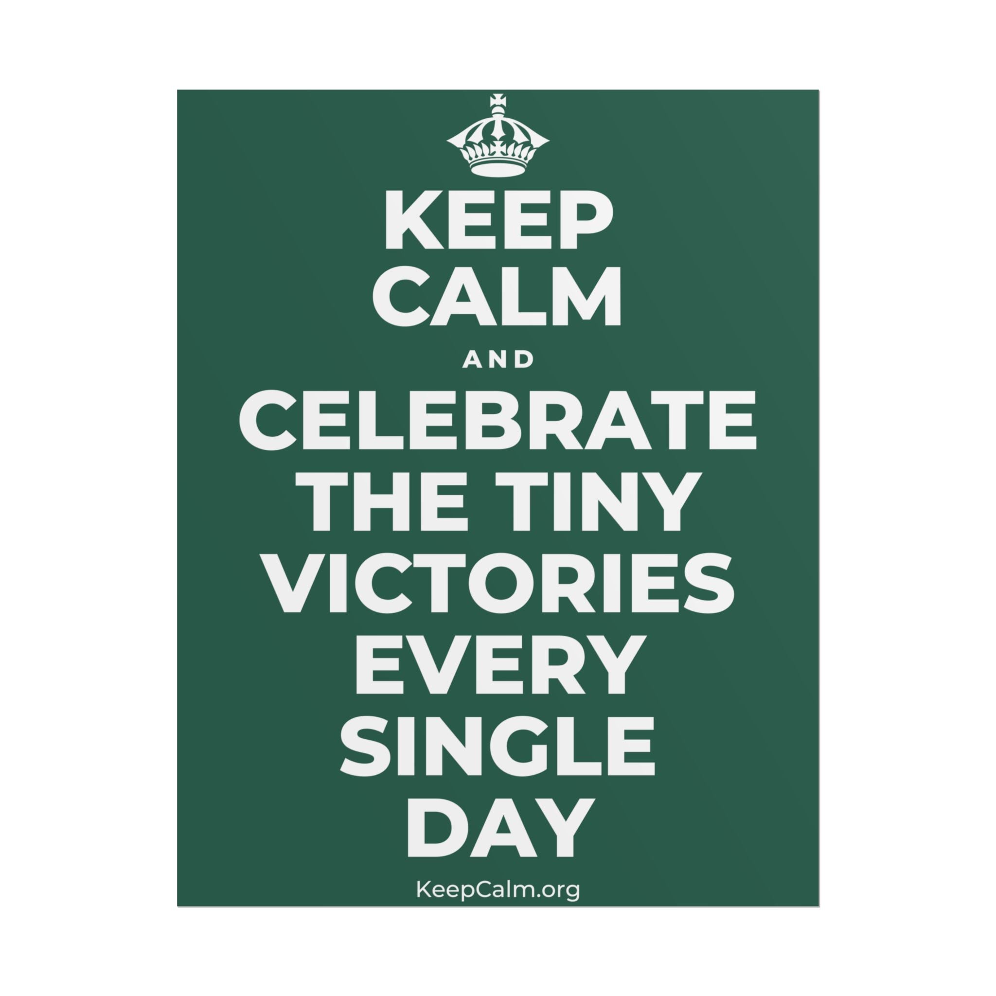 KEEP CALM AND CELEBRATE THE TINY VICTORIES EVERY SINGLE DAY Poster