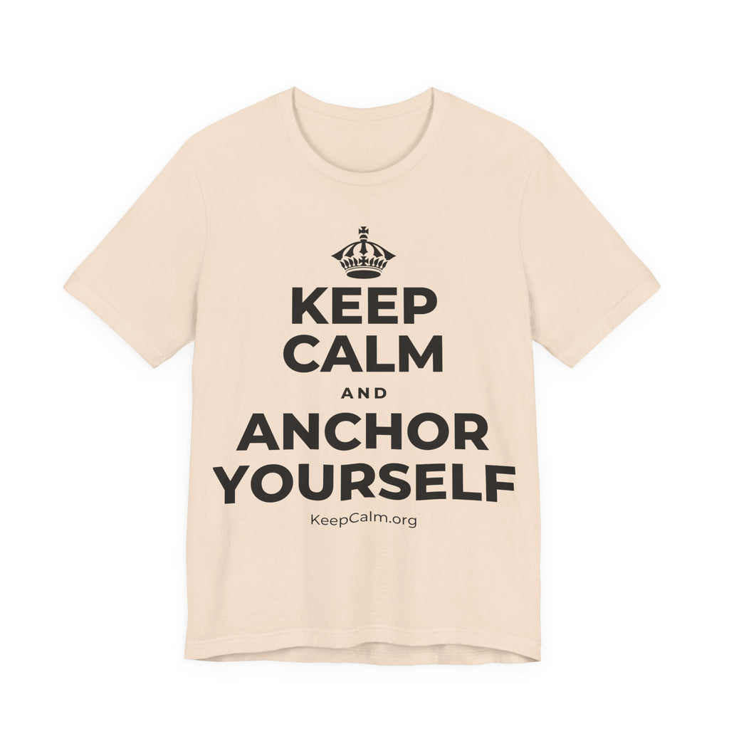 KEEP CALM AND ANCHOR YOURSELF T-Shirt (Soft Cream–Heather Mauve)