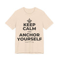 KEEP CALM AND ANCHOR YOURSELF T-Shirt (Soft Cream–Heather Mauve)