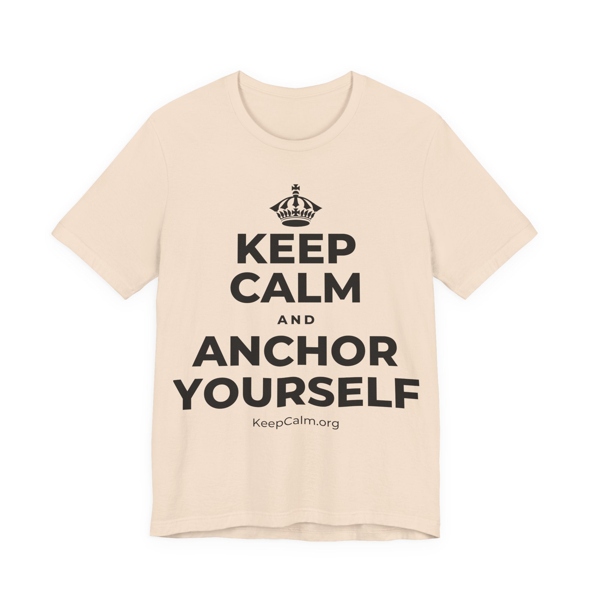 KEEP CALM AND ANCHOR YOURSELF T-Shirt (Soft Cream–Heather Mauve)