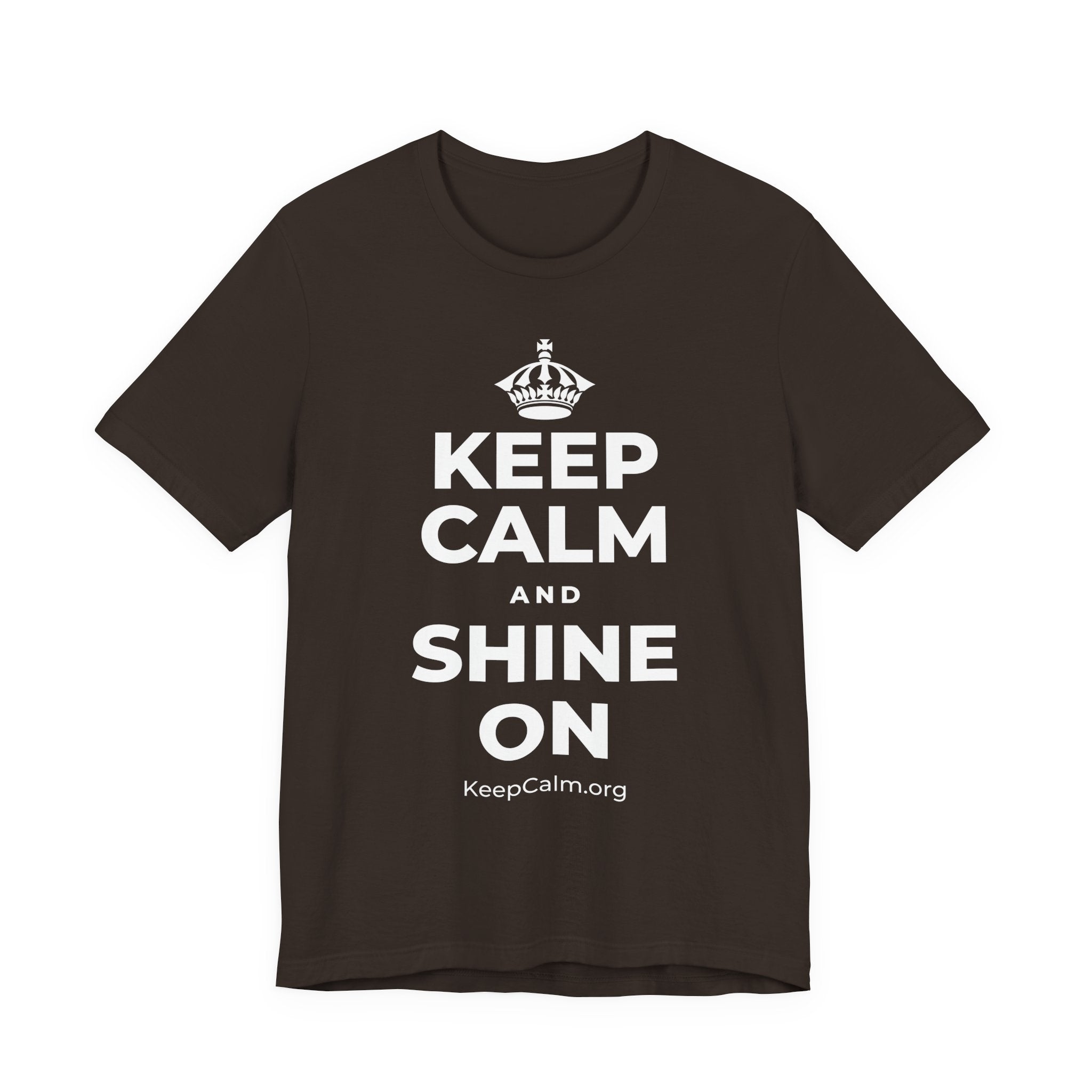 KEEP CALM AND SHINE ON T-Shirt (Soft Cream–Heather Mauve)
