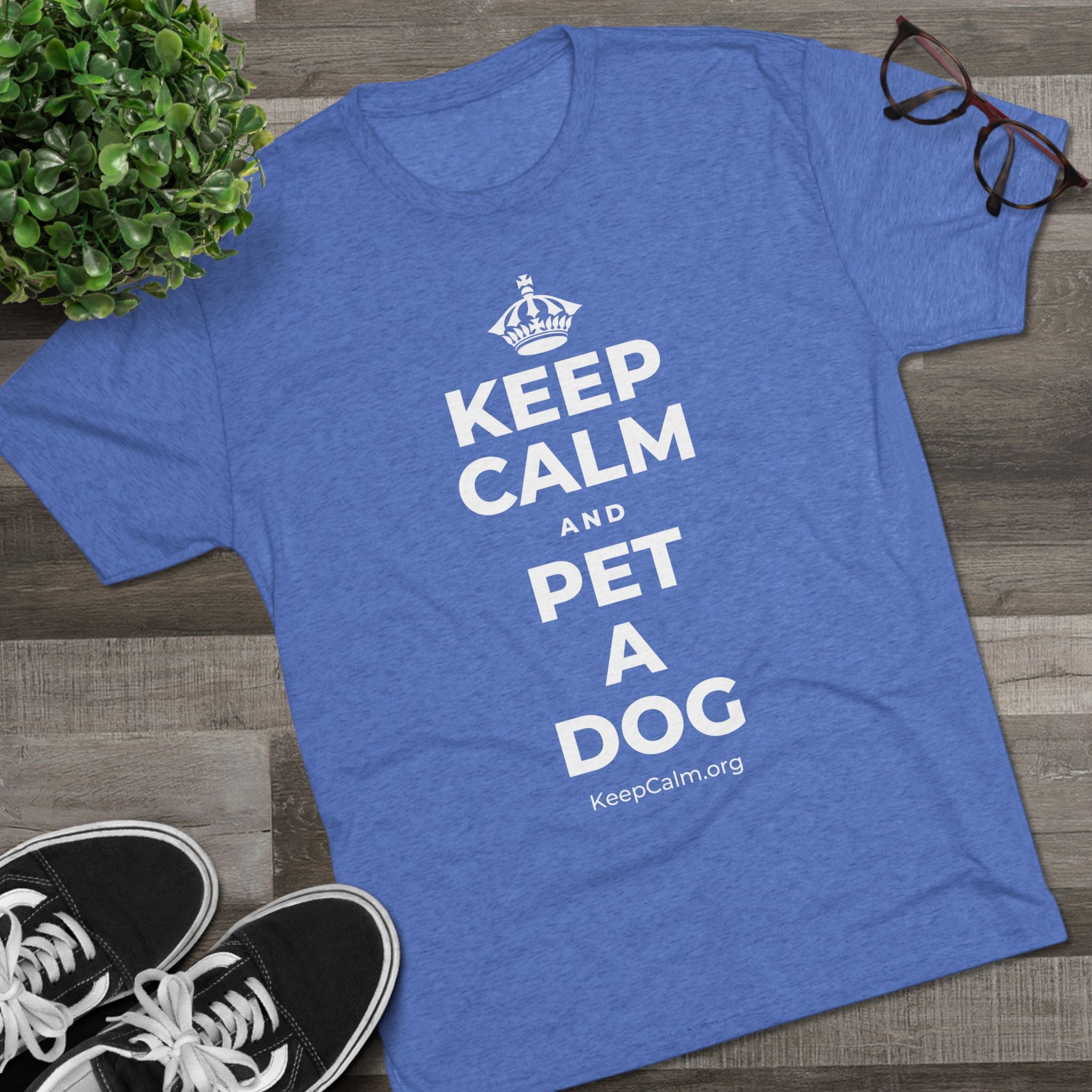 KEEP CALM AND PET A DOG Tri-Blend Tee