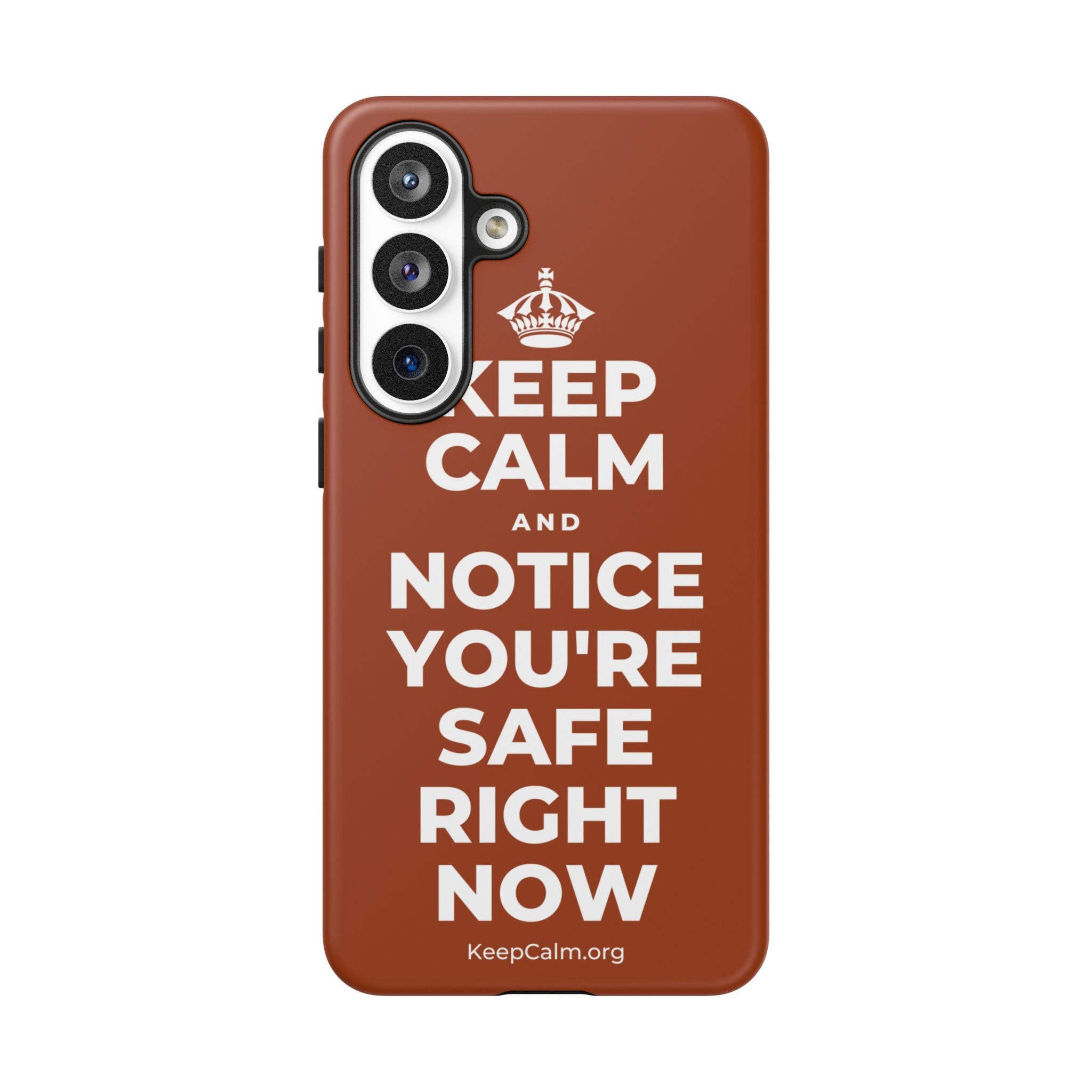KEEP CALM AND NOTICE YOU'RE SAFE RIGHT NOW Phone Case