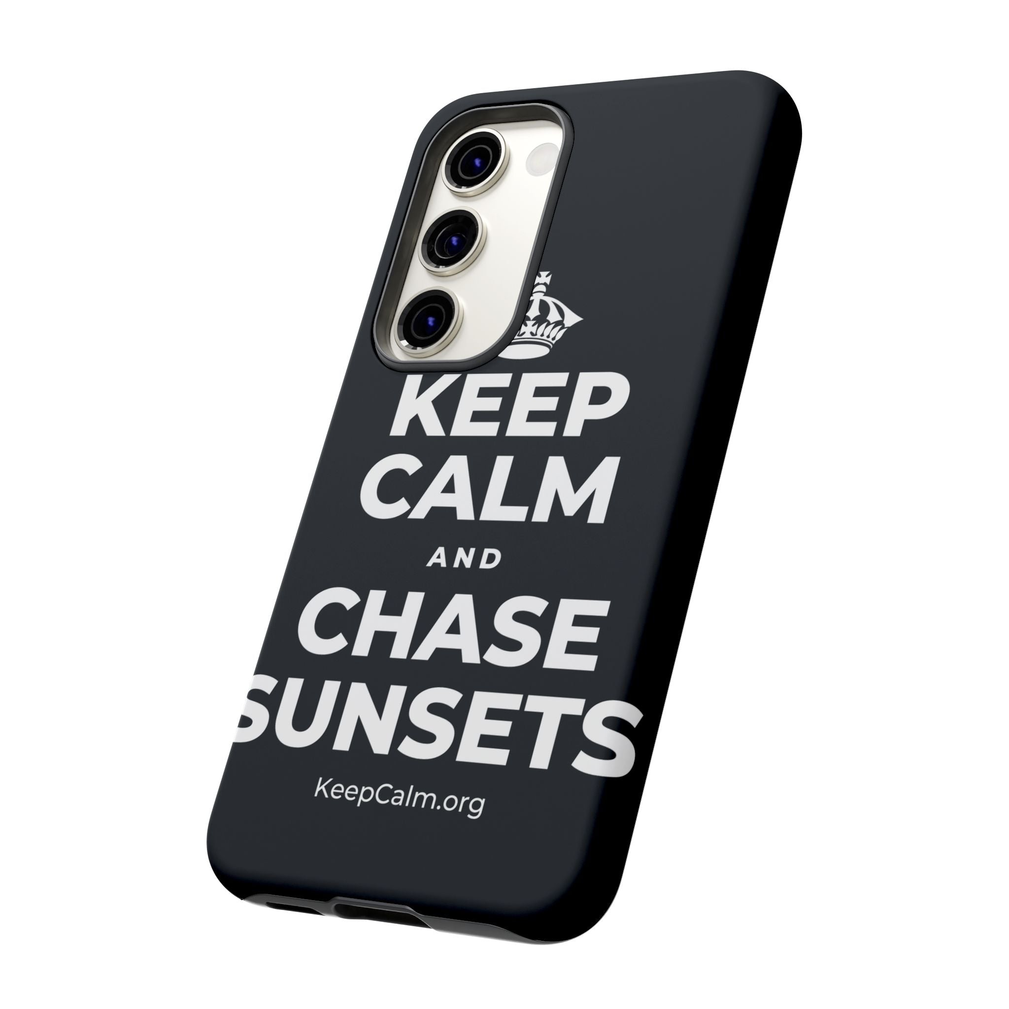 KEEP CALM AND CHASE SUNSETS Phone Case (Dark)