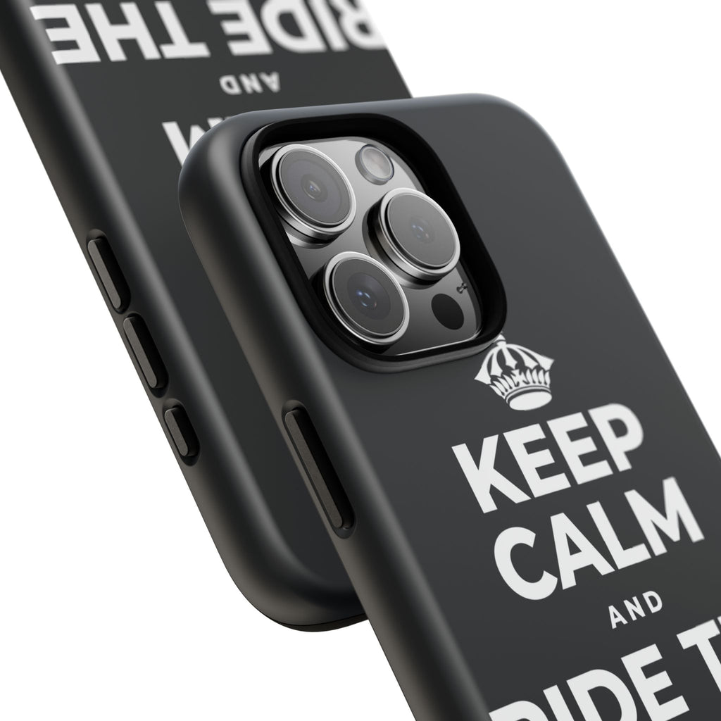 KEEP CALM AND RIDE THE GOOD WAVE Phone Case (Dark)