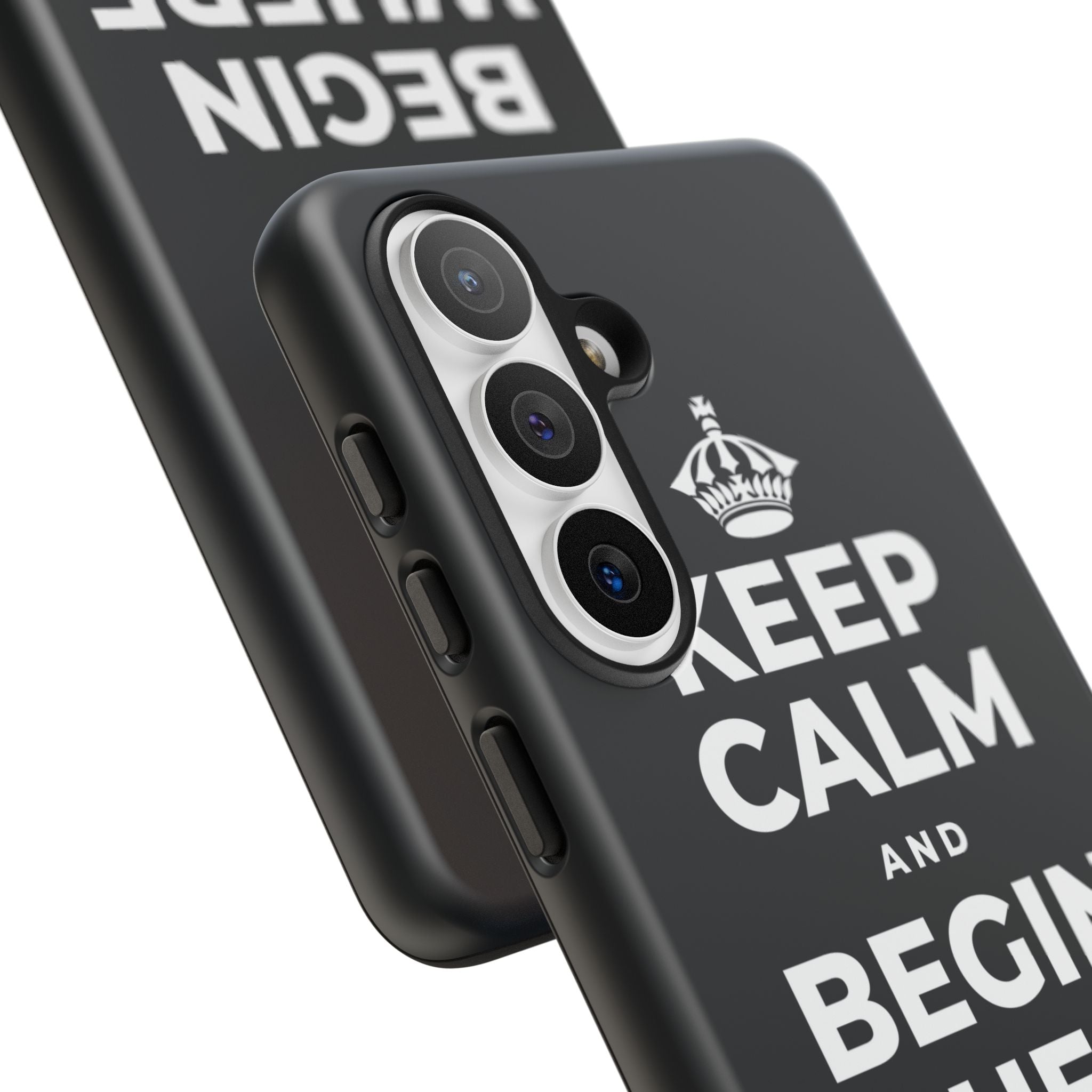 KEEP CALM AND BEGIN WHERE YOU ARE Phone Case (Dark)