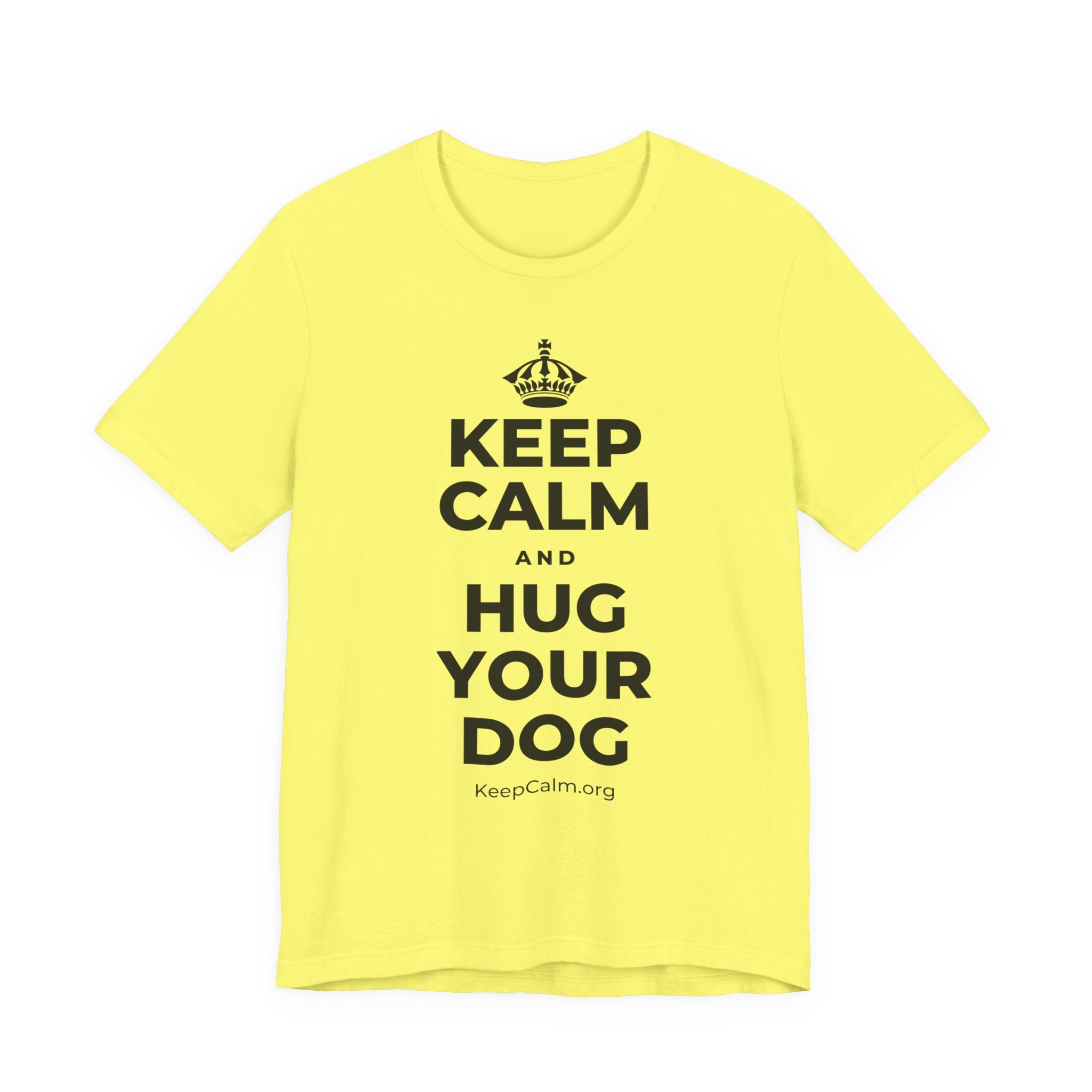 KEEP CALM AND HUG YOUR DOG T-Shirt (Soft Cream–Heather Mauve)