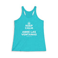 KEEP CALM Y ABRE LAS VENTANAS Women's Racerback Tank
