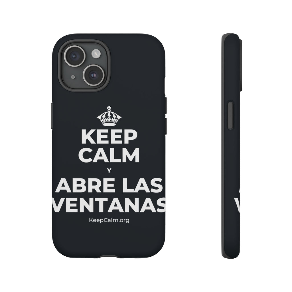 KEEP CALM Y ABRE LAS VENTANAS Phone Case (Dark)