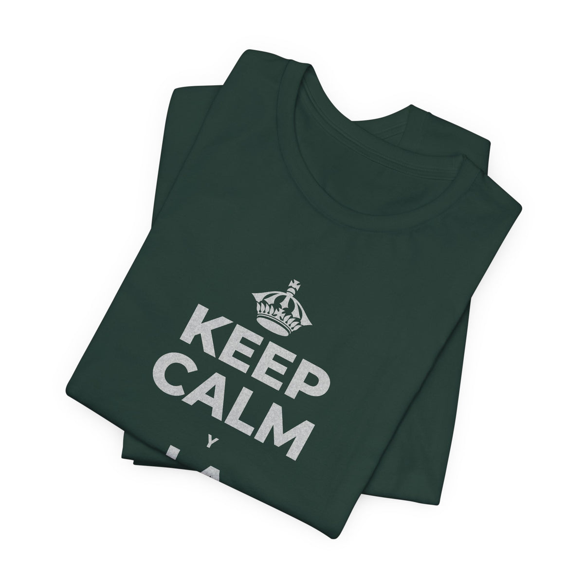 KEEP CALM Y LA FRENTE EN ALTO T-Shirt (White–Asphalt)