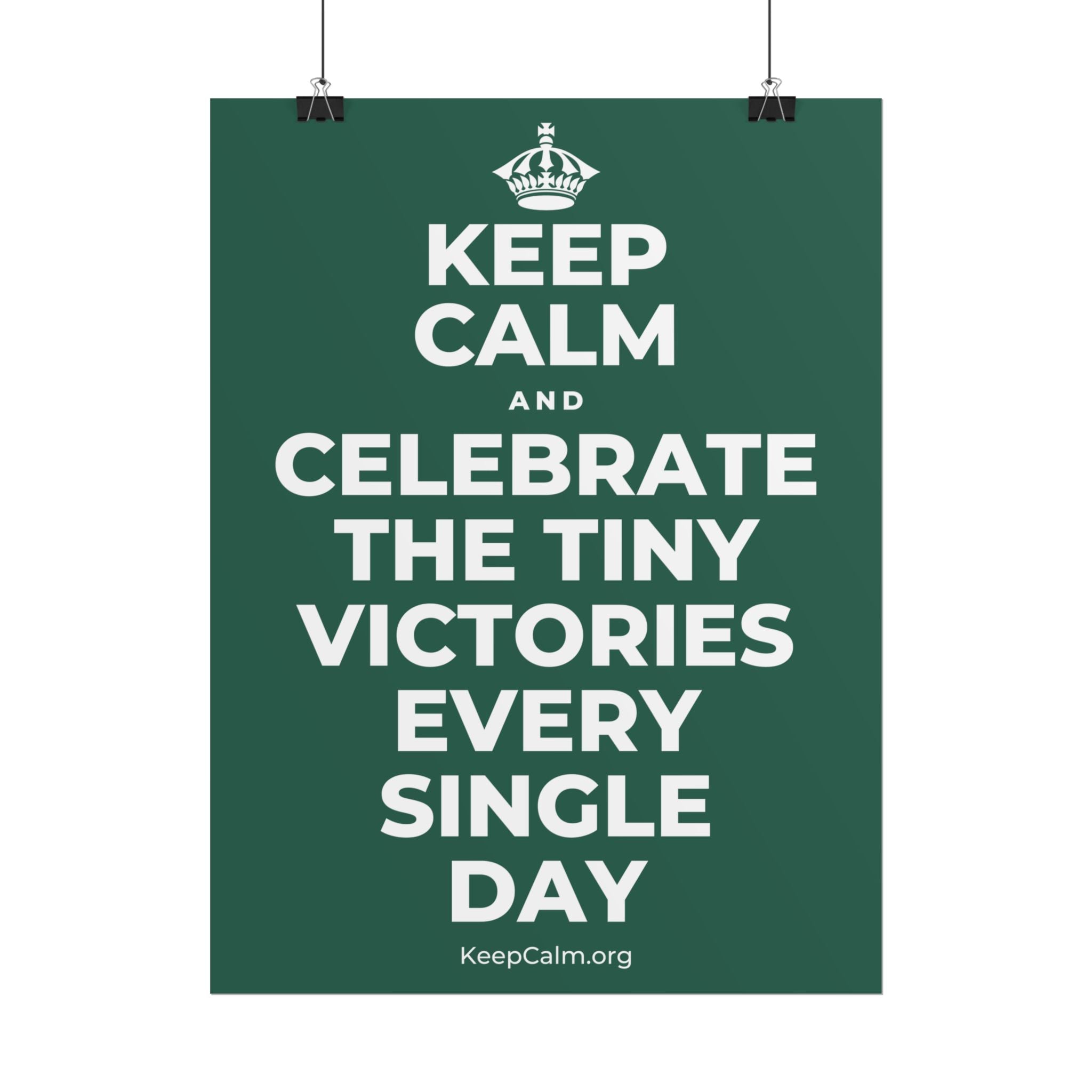 KEEP CALM AND CELEBRATE THE TINY VICTORIES EVERY SINGLE DAY Poster