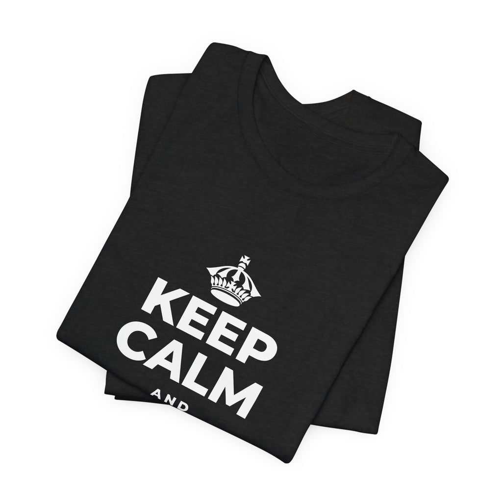KEEP CALM AND ALWAYS BE 🦇MAN T-Shirt (White–Asphalt)