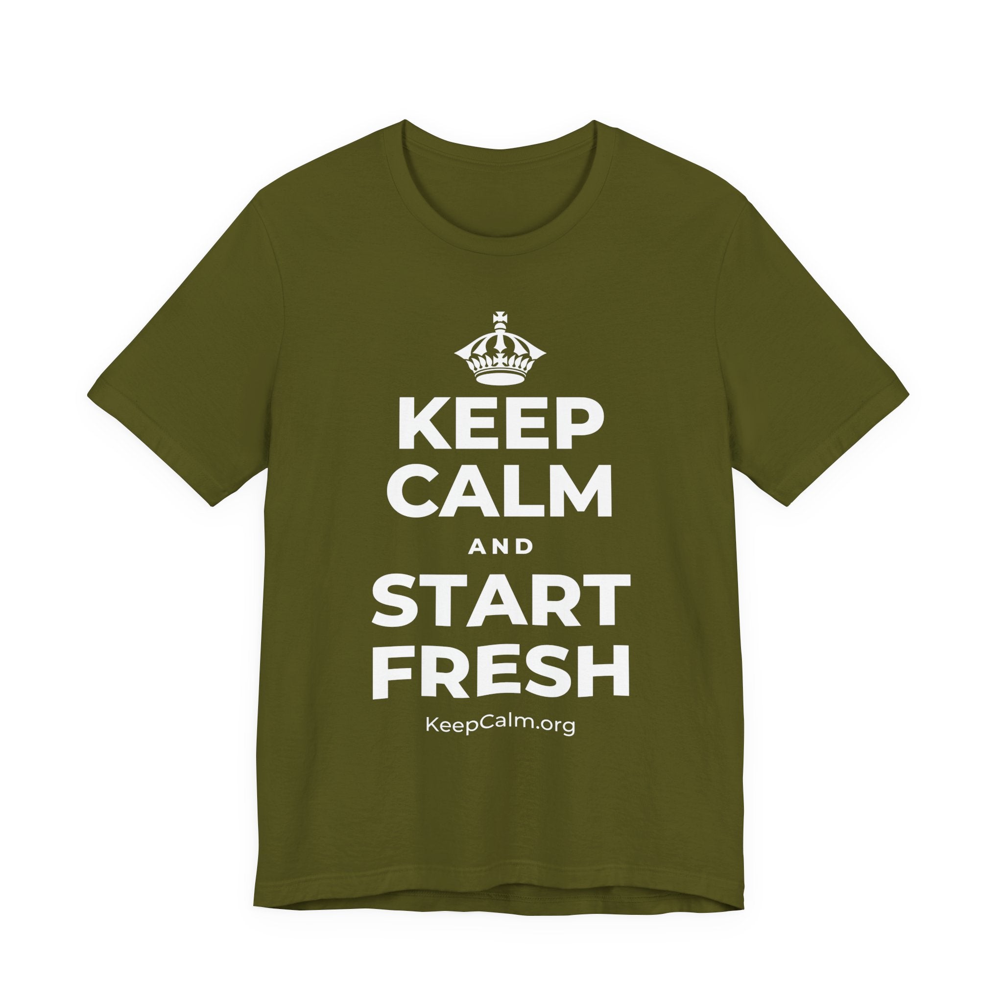KEEP CALM AND START FRESH T-Shirt (Baby Blue–Silver)