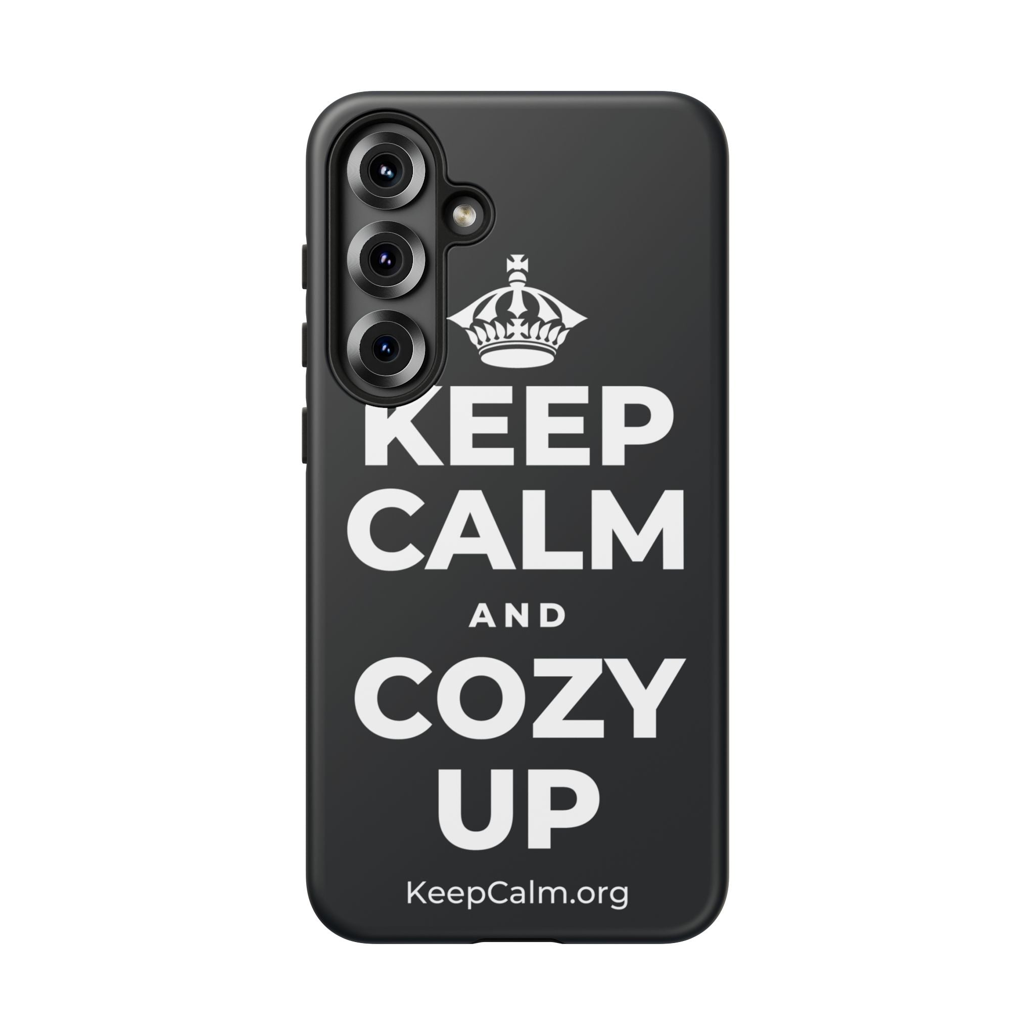 KEEP CALM AND COZY UP Phone Case (Dark)