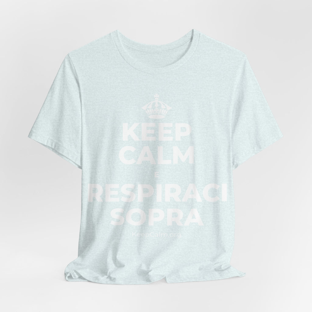 KEEP CALM E RESPIRACI SOPRA T-Shirt (Soft Cream–Heather Mauve)