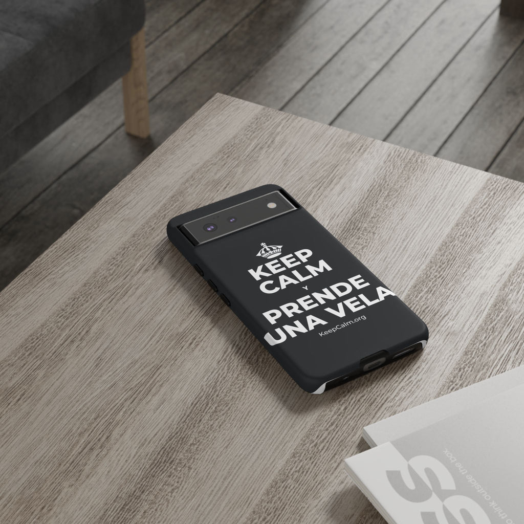 KEEP CALM Y PRENDE UNA VELA Phone Case (Dark)