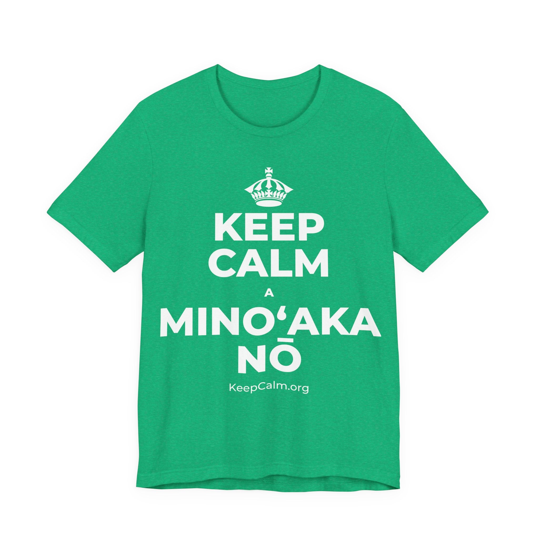 KEEP CALM A MINOʻAKA NŌ T-Shirt (Baby Blue–Silver)