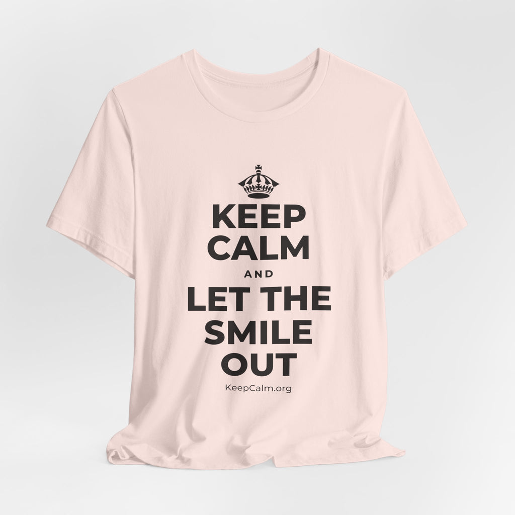 KEEP CALM AND LET THE SMILE OUT T-Shirt (Soft Cream–Heather Mauve)