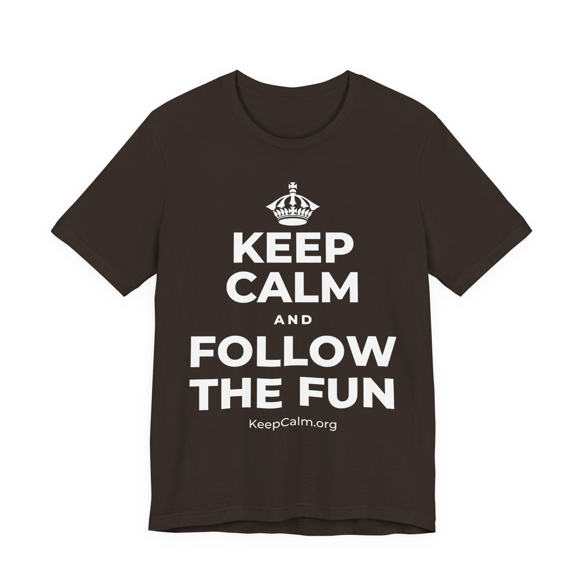 KEEP CALM AND FOLLOW THE FUN T-Shirt (Soft Cream–Heather Mauve)