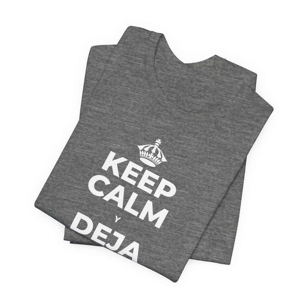 KEEP CALM Y DEJA QUE SE ENFRÍE T-Shirt (Baby Blue–Silver)