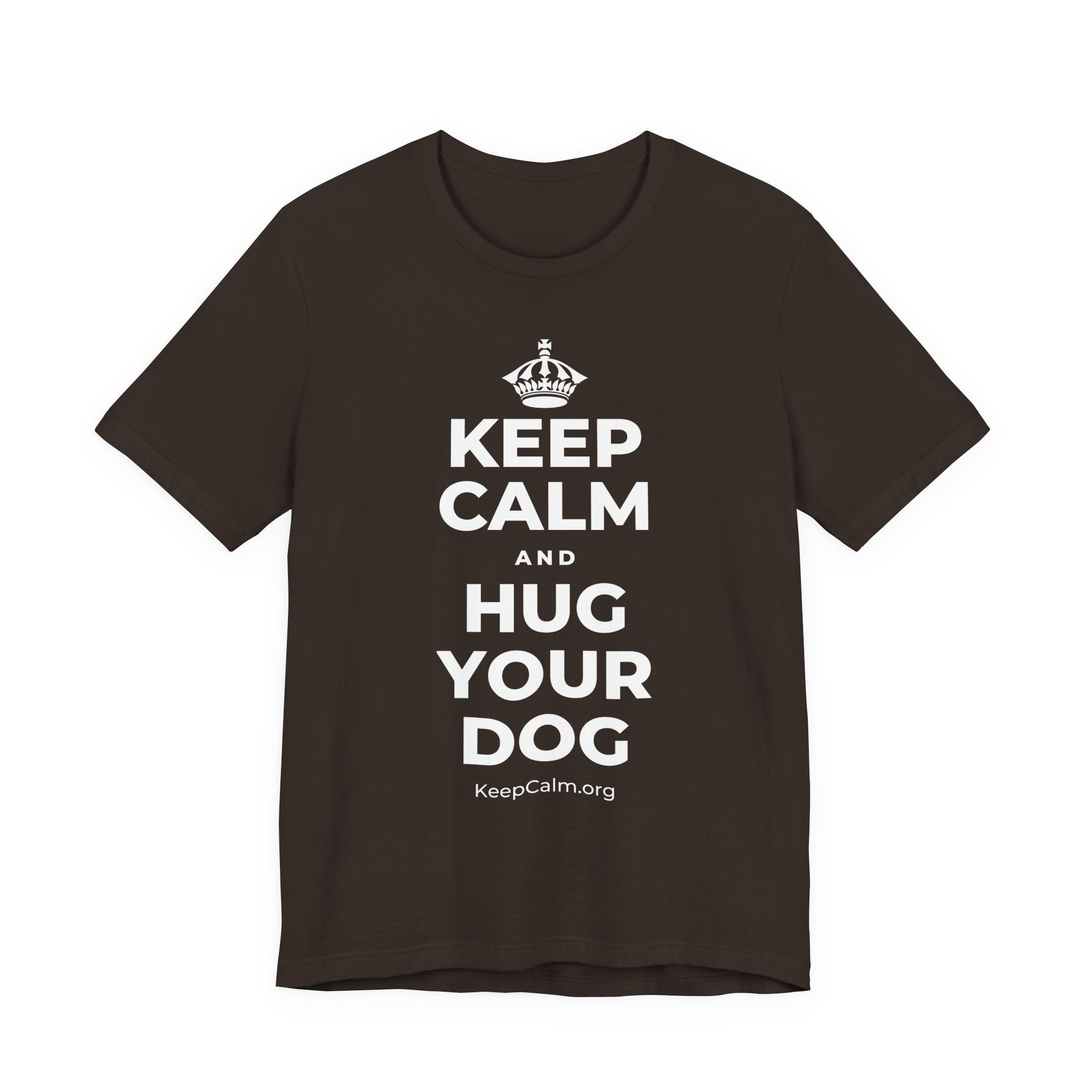 KEEP CALM AND HUG YOUR DOG T-Shirt (Soft Cream–Heather Mauve)