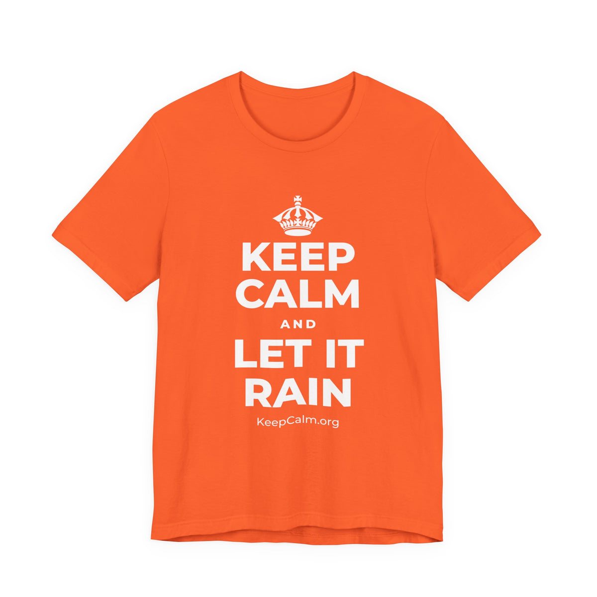 KEEP CALM AND LET IT RAIN T-Shirt (Baby Blue–Silver)