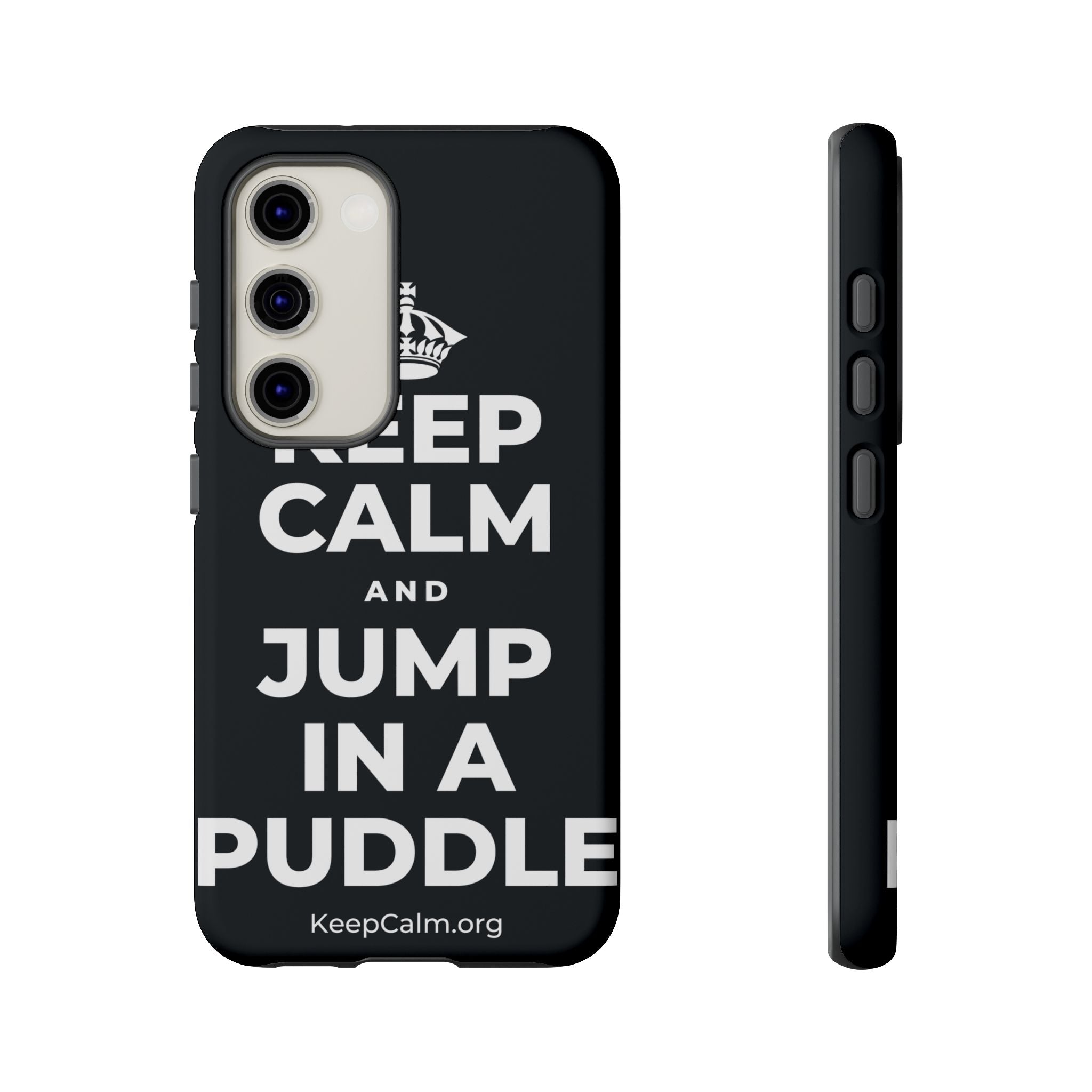 KEEP CALM AND JUMP IN A PUDDLE Phone Case (Dark)