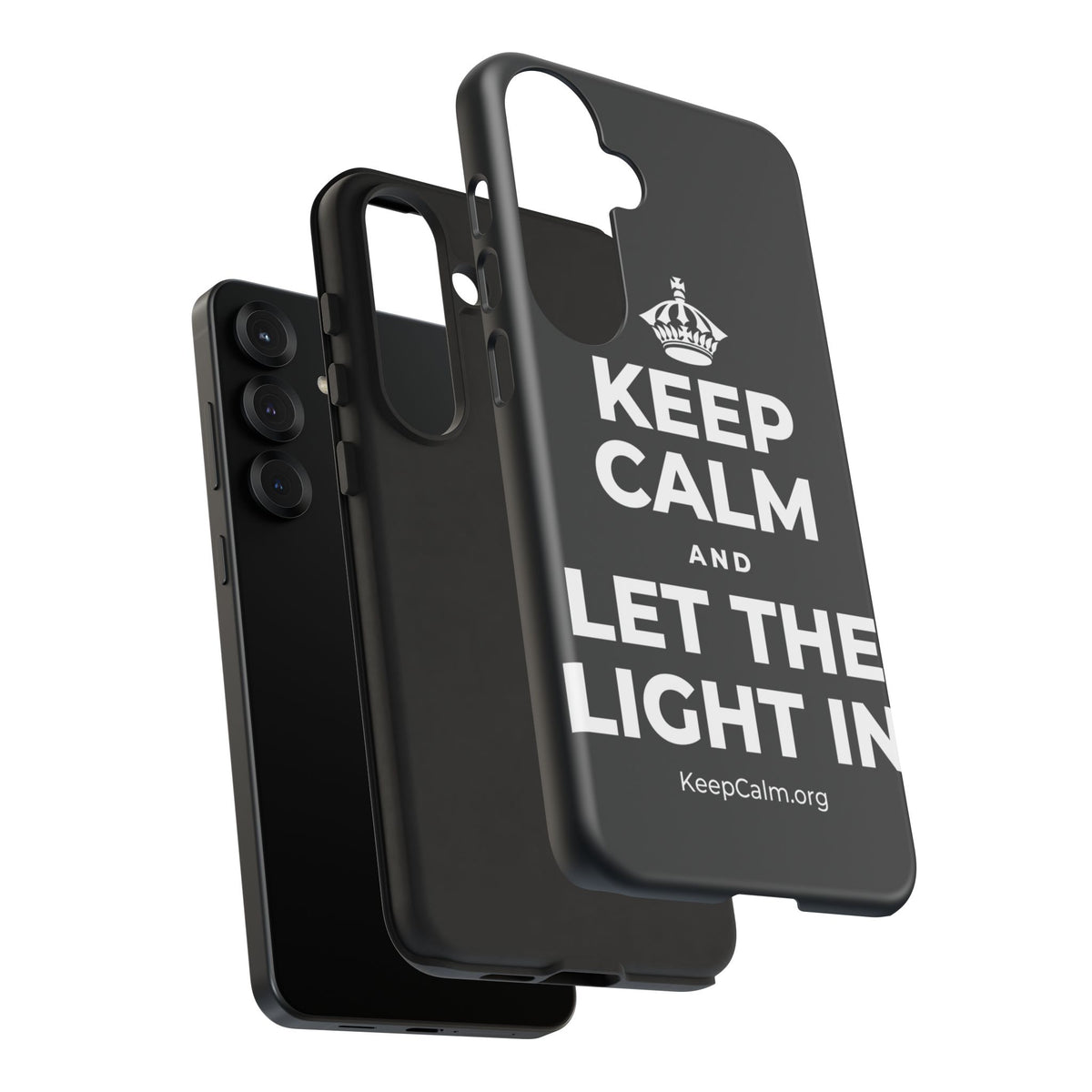 KEEP CALM AND LET THE LIGHT IN Phone Case (Dark)