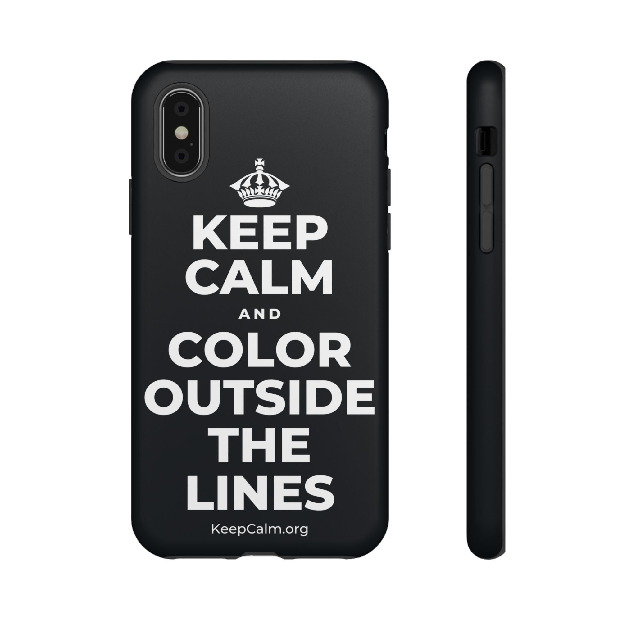 KEEP CALM AND COLOR OUTSIDE THE LINES Phone Case (Dark)