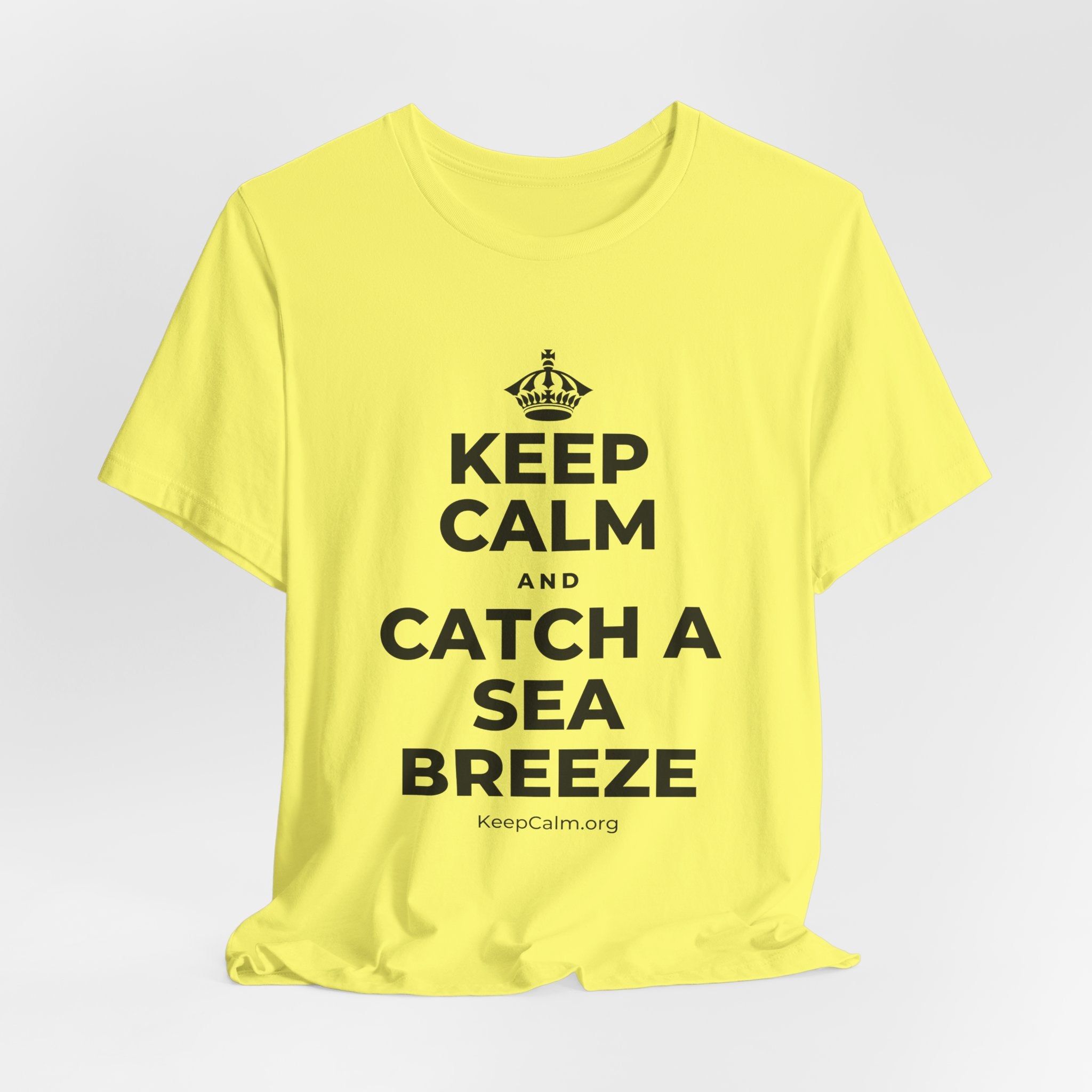 KEEP CALM AND CATCH A SEA BREEZE T-Shirt (Soft Cream–Heather Mauve)