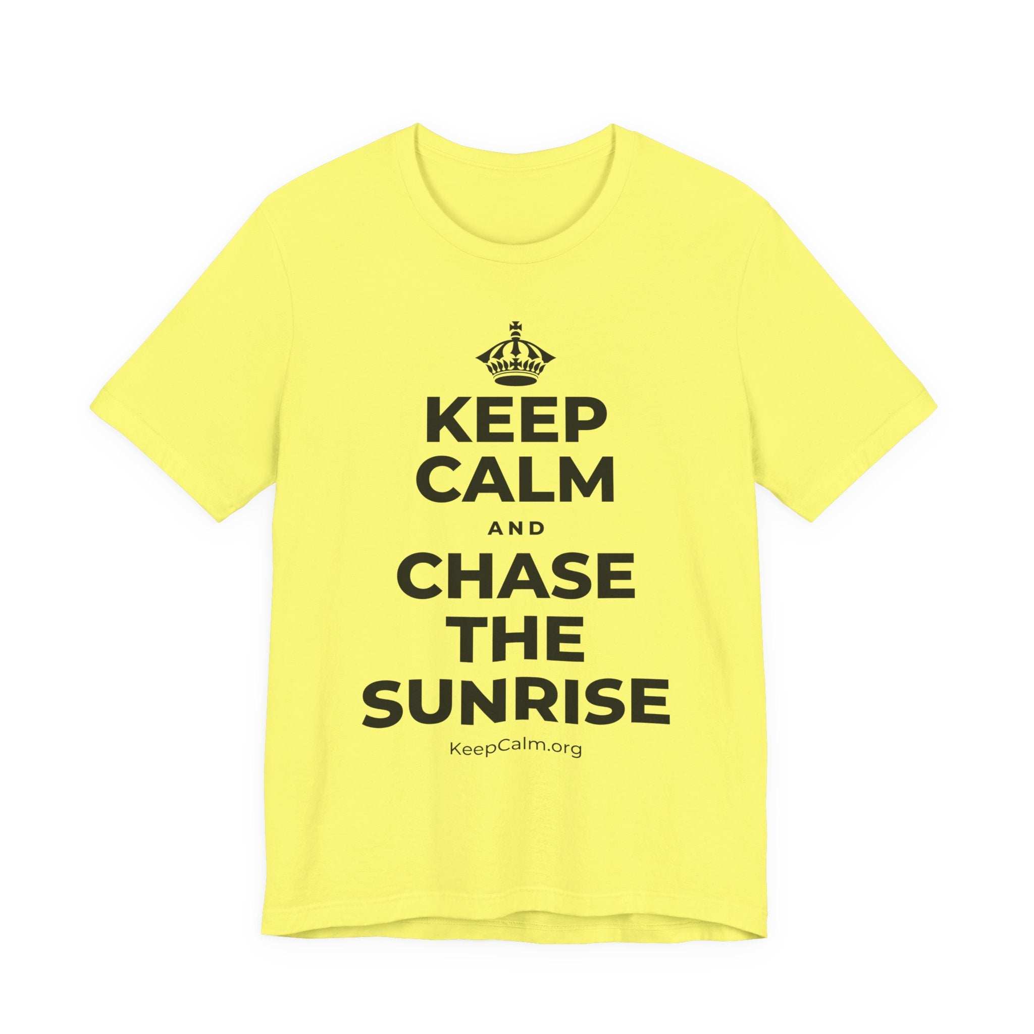 KEEP CALM AND CHASE THE SUNRISE T-Shirt (Soft Cream–Heather Mauve)