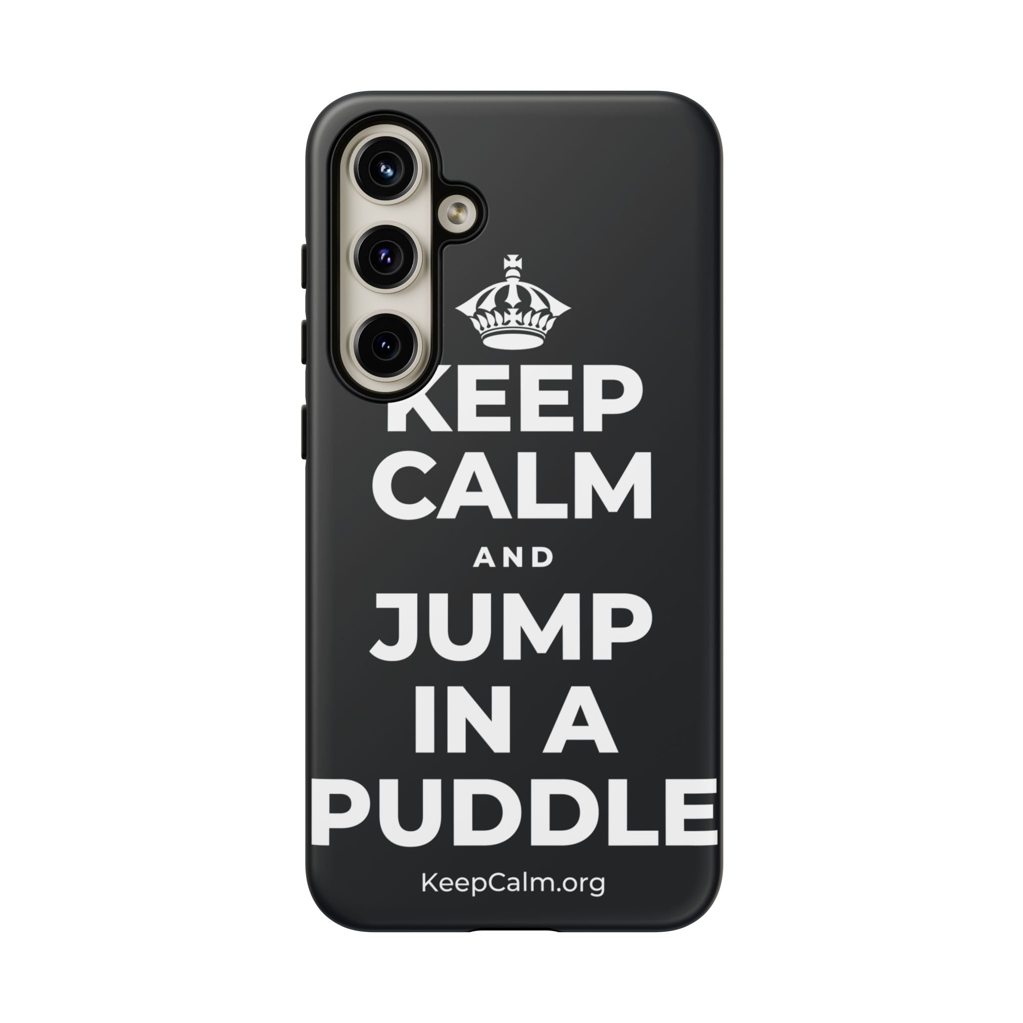 KEEP CALM AND JUMP IN A PUDDLE Phone Case (Dark)