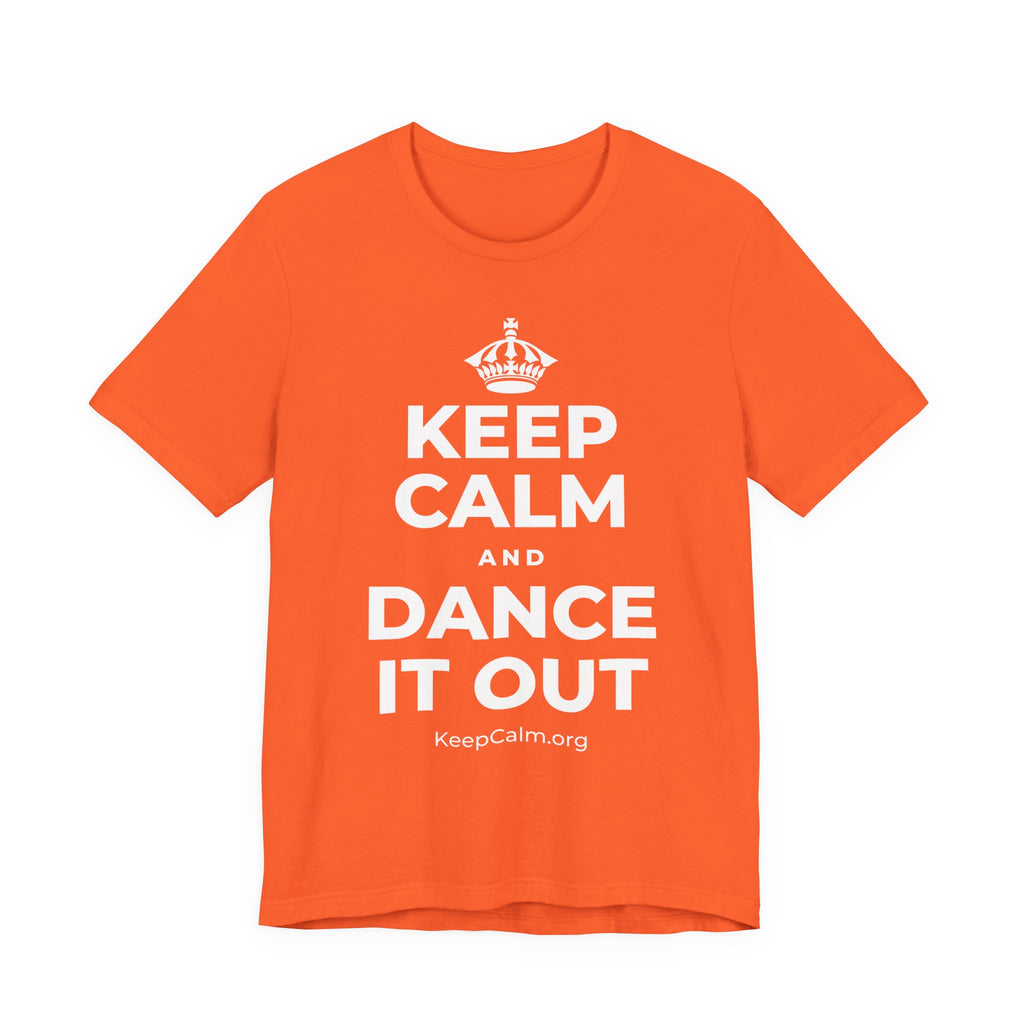 KEEP CALM AND DANCE IT OUT T-Shirt (Baby Blue–Silver)