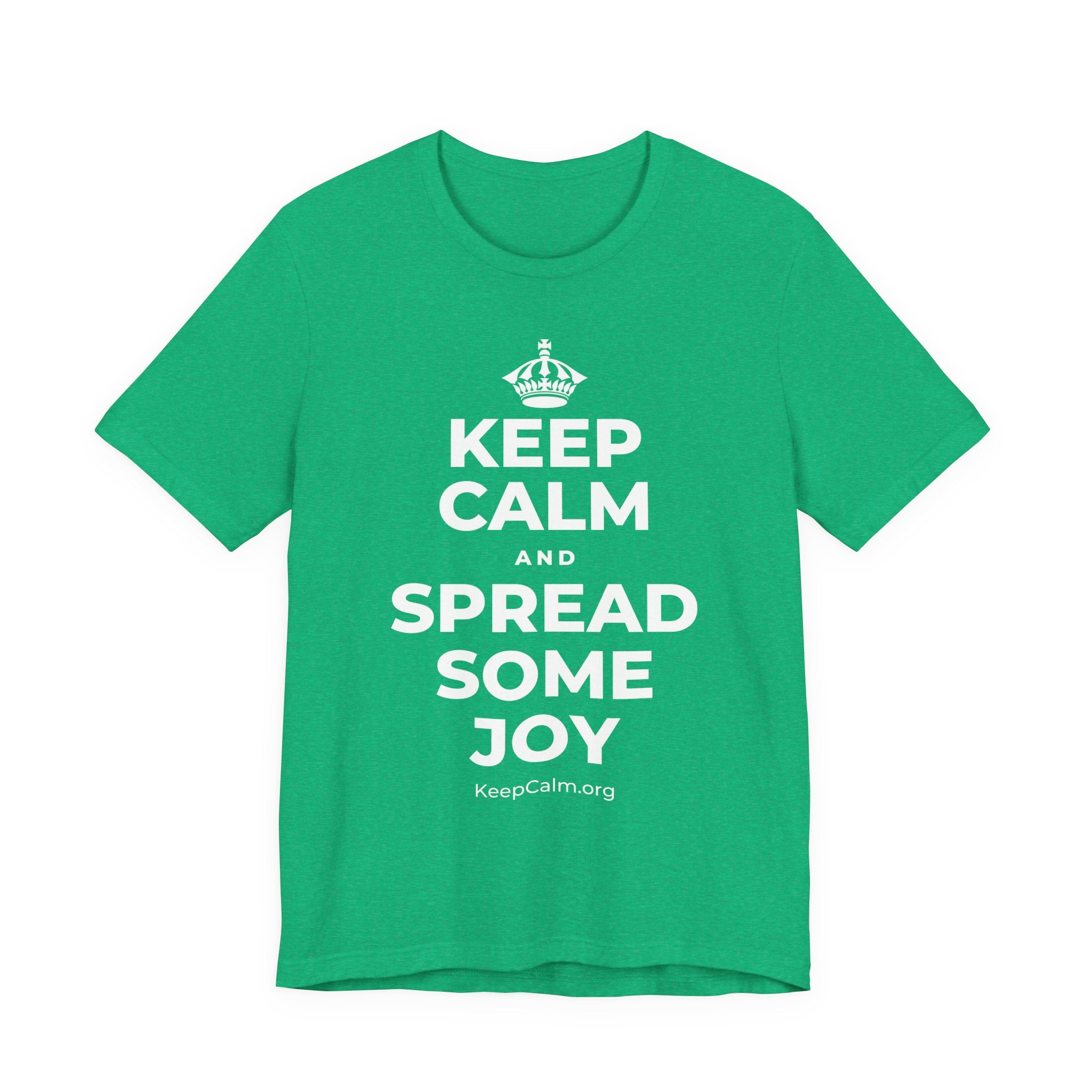 KEEP CALM AND SPREAD SOME JOY T-Shirt (Baby Blue–Silver)