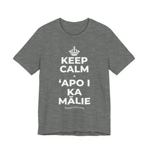 KEEP CALM A ʻAPO I KA MĀLIE T-Shirt (Baby Blue–Silver)